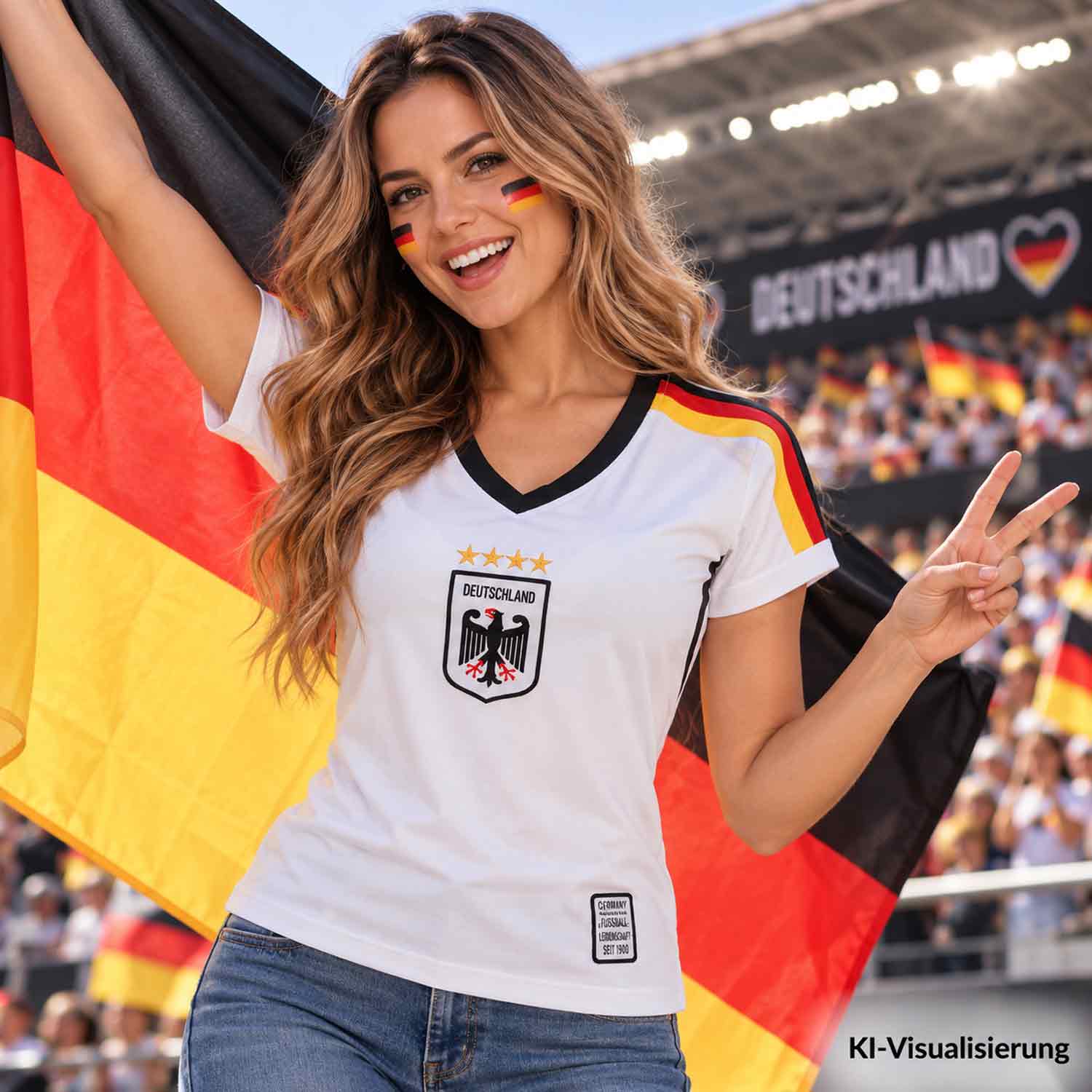 Antonio Frauen Fussball Trikot Deutschland - weiß Gr. S Abbildung 2