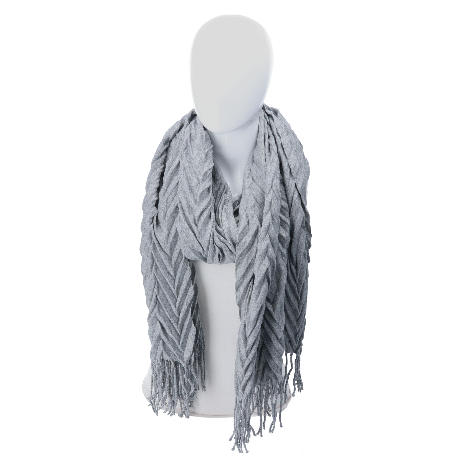 Antonio Damen Winter Schal Cashmera Plissee  grau Abbildung 2