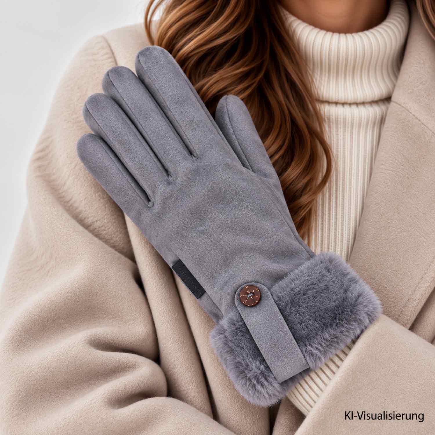 Antonio Kuschelige Damenhandschuhe mit Innenfutter - dark grey Abbildung 2