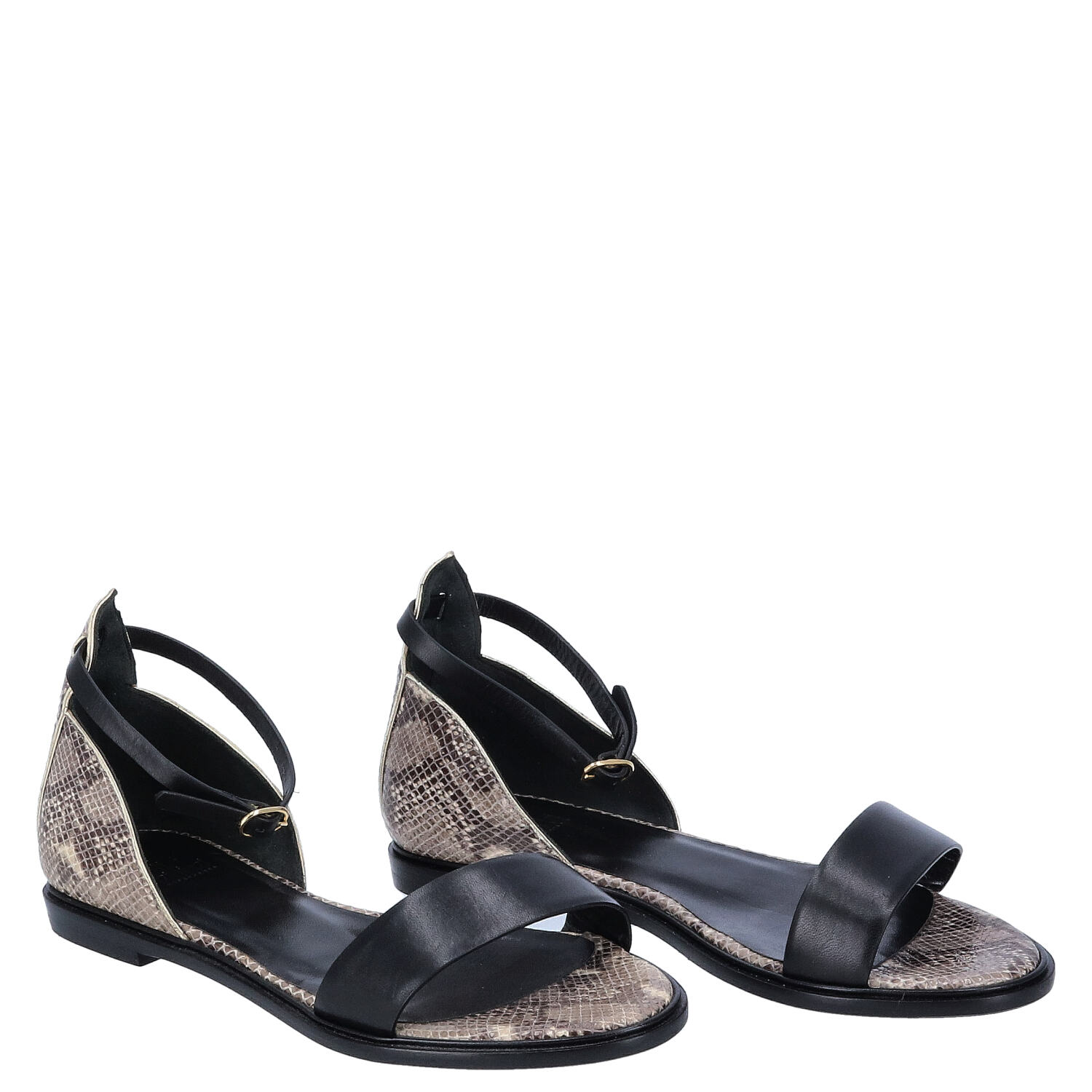 billibi Damenschuhe Größe 40 black calf/beige snake   Abbildung 1