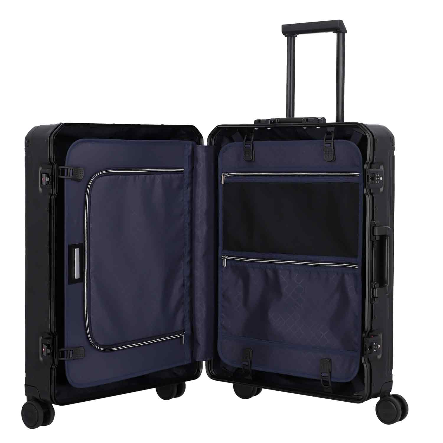 Travelite Aluminium Trolley 4 Rollen M NEXT schwarz