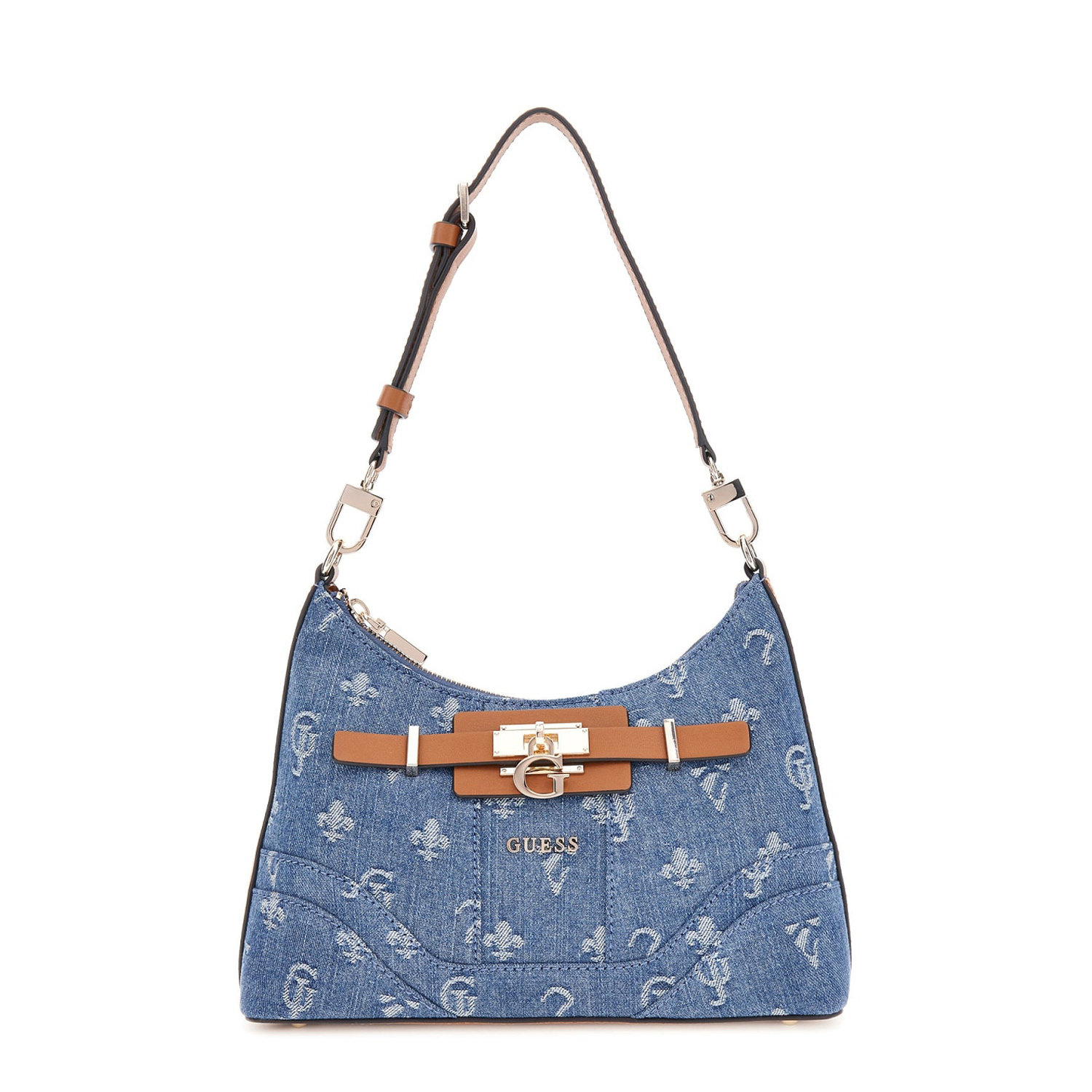 GUESS Umhängetasche Greyson II Denim/Caramel Abbildung 1
