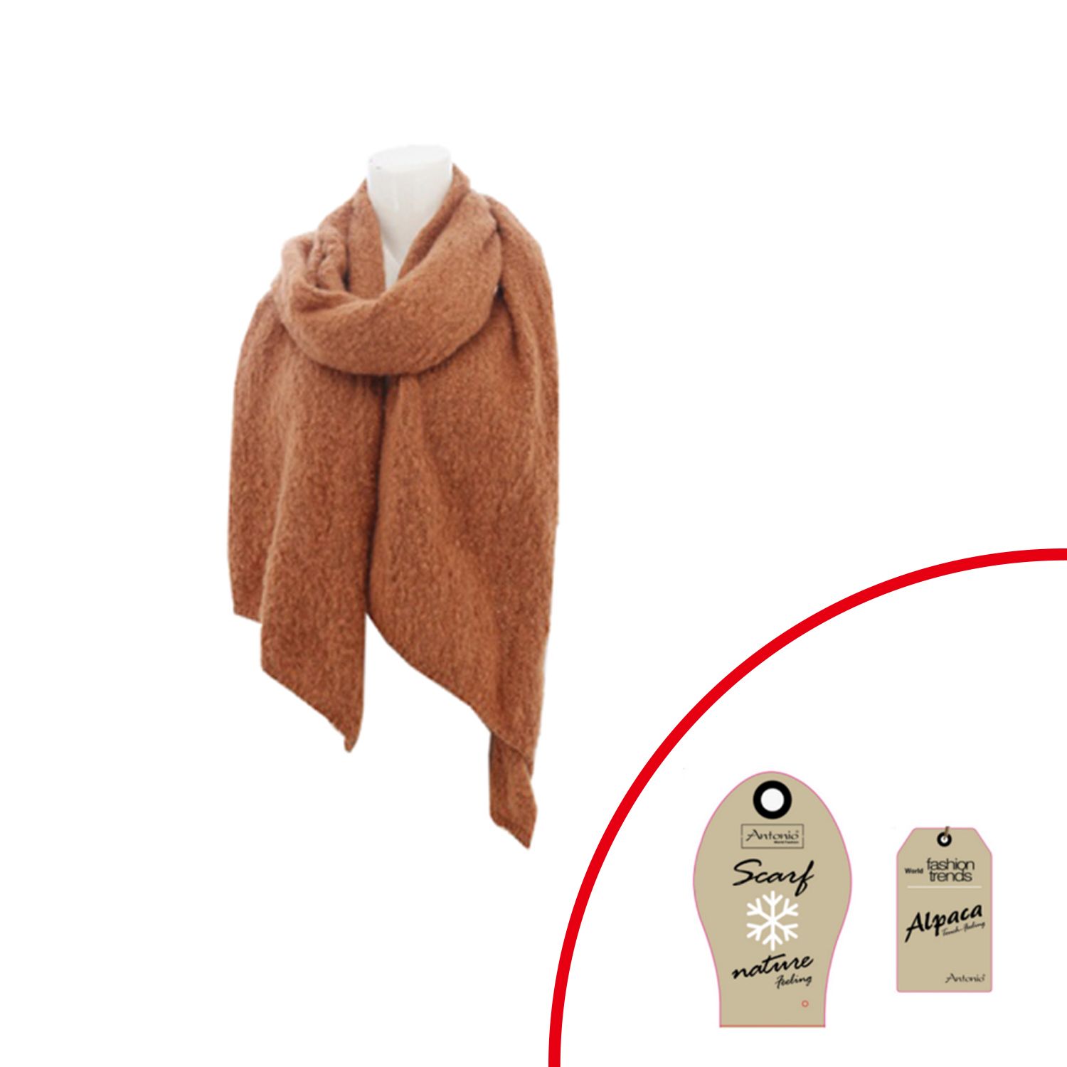 Antonio Winter Damen Schal Bouclé Rost   Abbildung 1