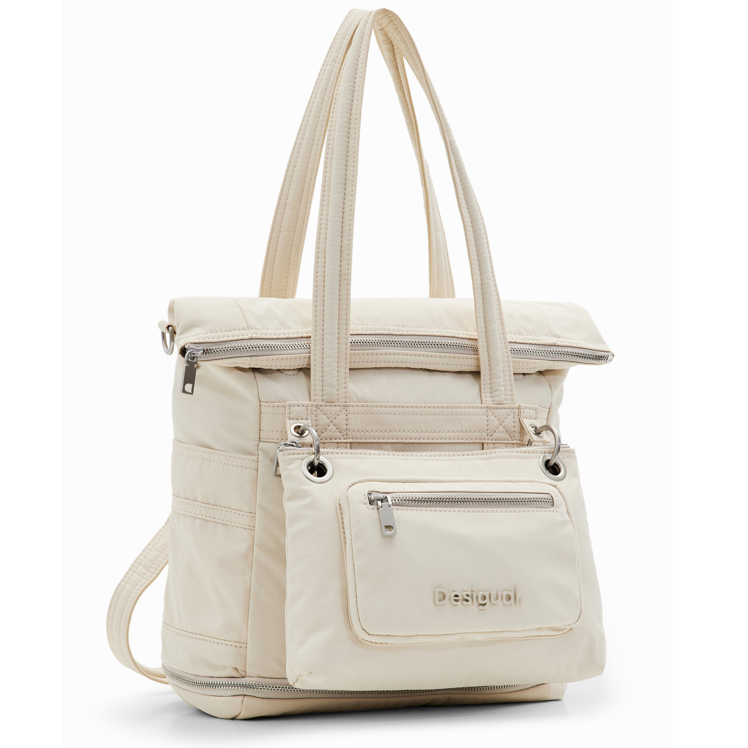 Desigual Damen Rucksack / Shopper Modular Voyager blanco roto