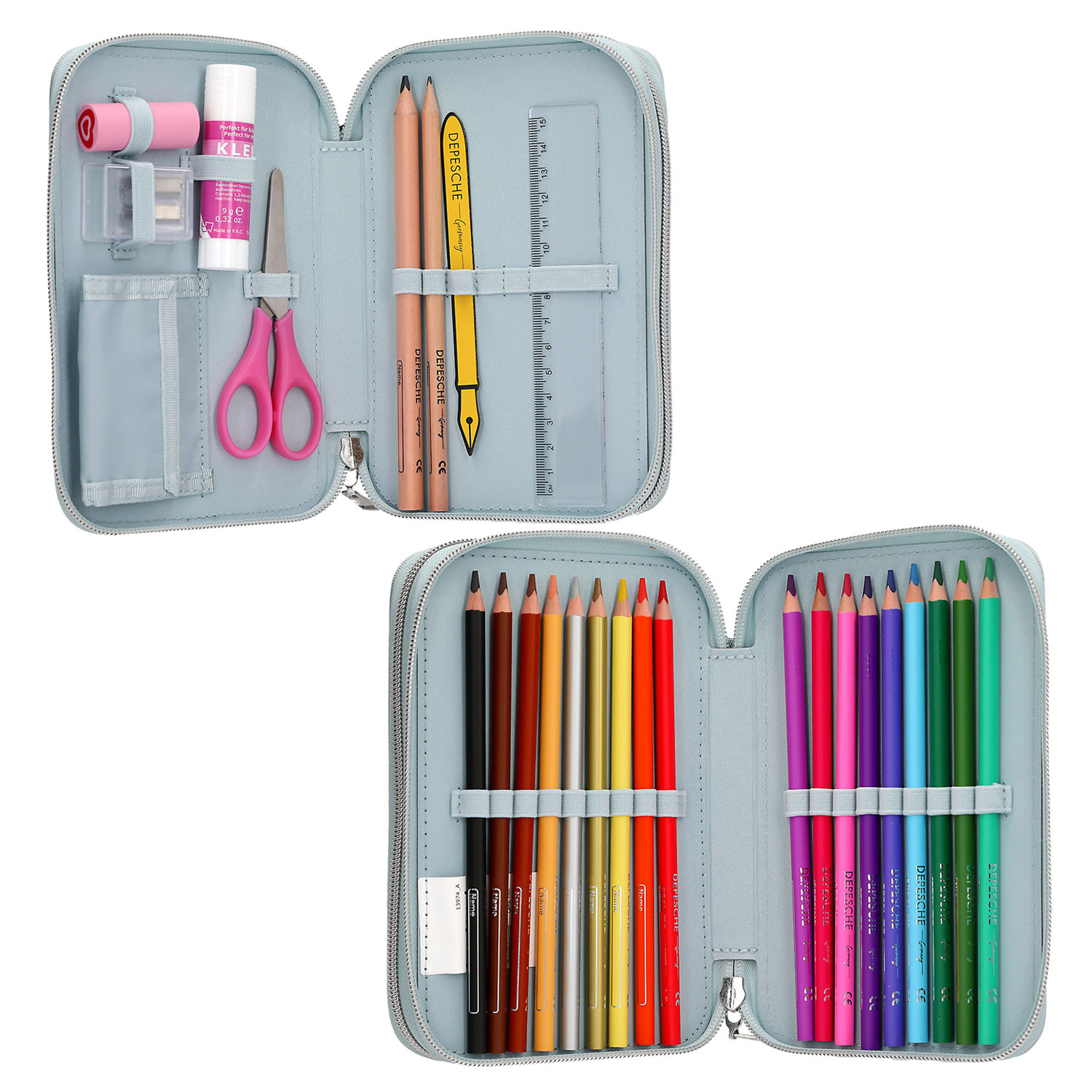 Depesche 2-Fach Federtasche CLASSIC Miss Melody Hellblau Abbildung 4