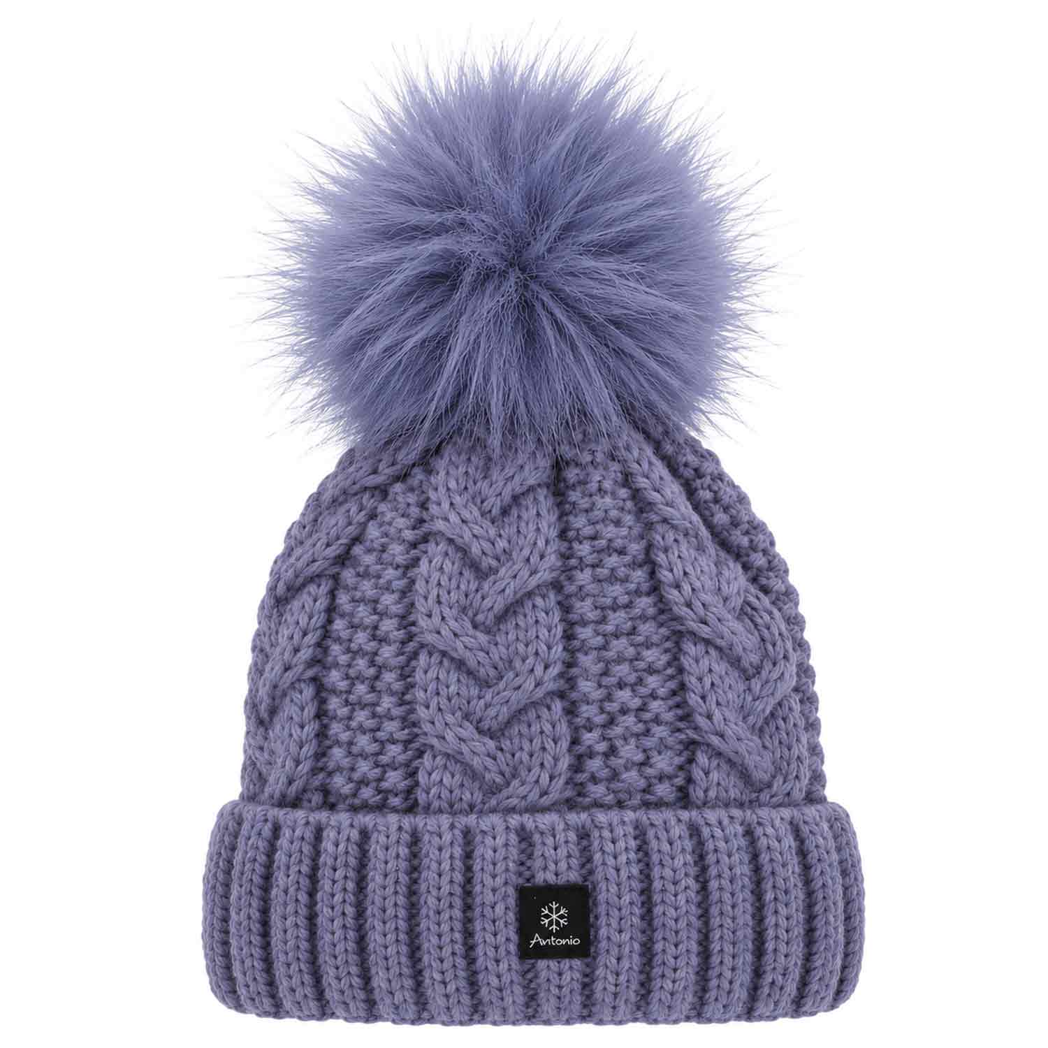 Antonio Damen Strick Mütze Beanie - lavender Abbildung 1