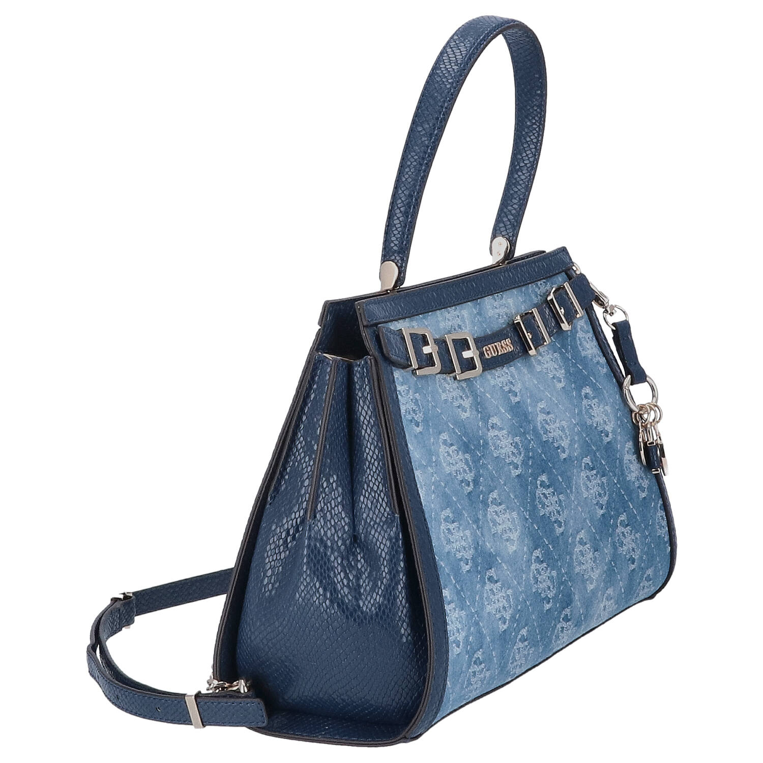 GUESS Handtasche DOVIE Satchel Denim Logo Abbildung 5