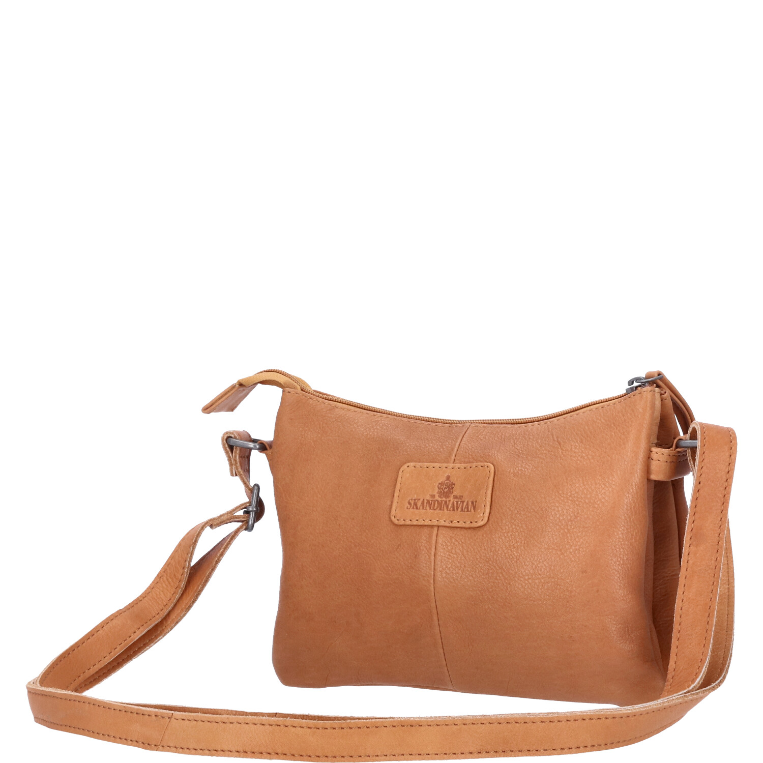 The Skandinavian Brand Damen Ledertasche, Umhängetasche - Cognac Abbildung 3