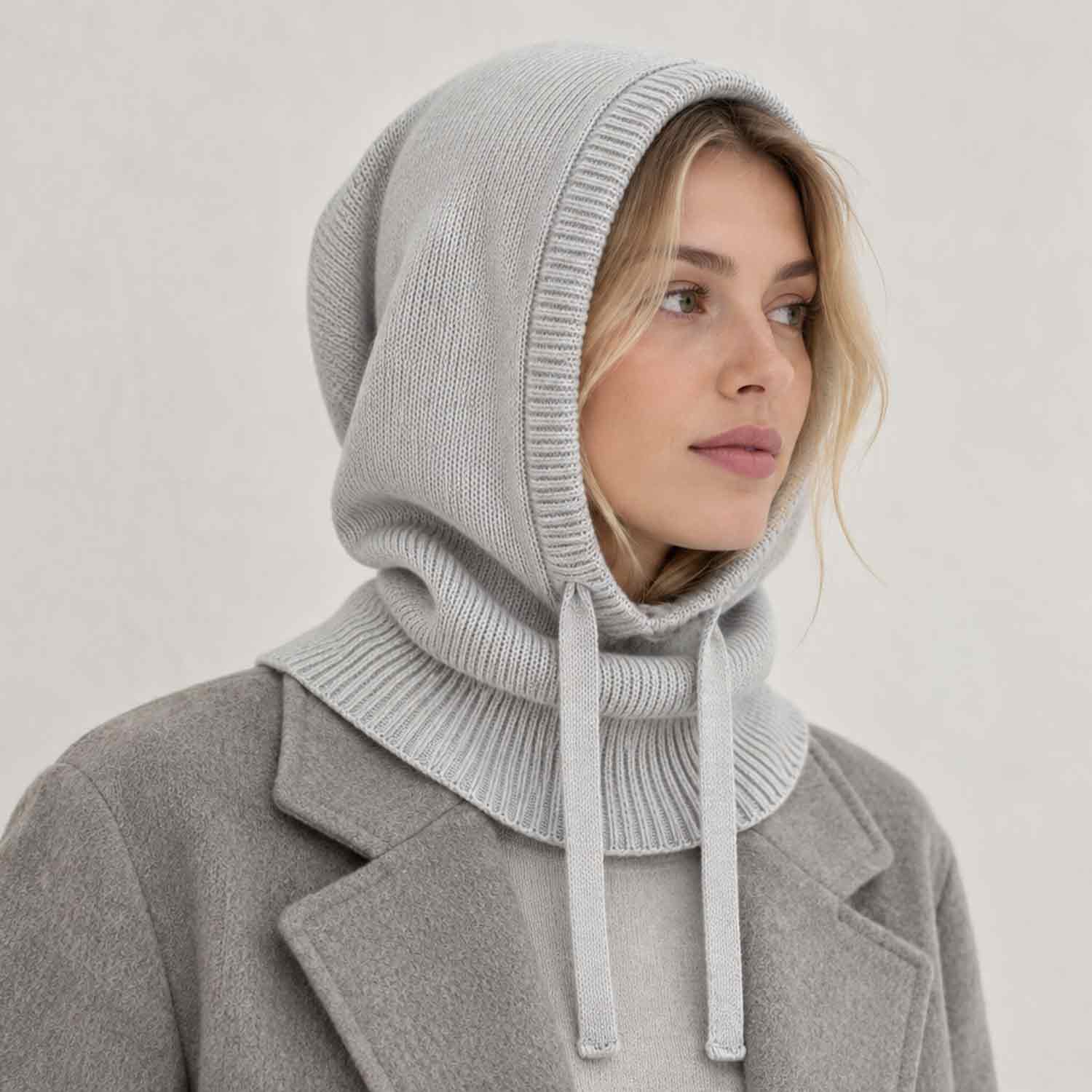Cashmera Winter Damen Kapuze Mit Kragen - l.grey Abbildung 2