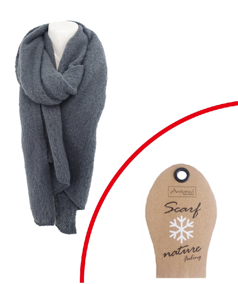 Antonio Damen Strick Schal Bouclé  dark grey Abbildung 2