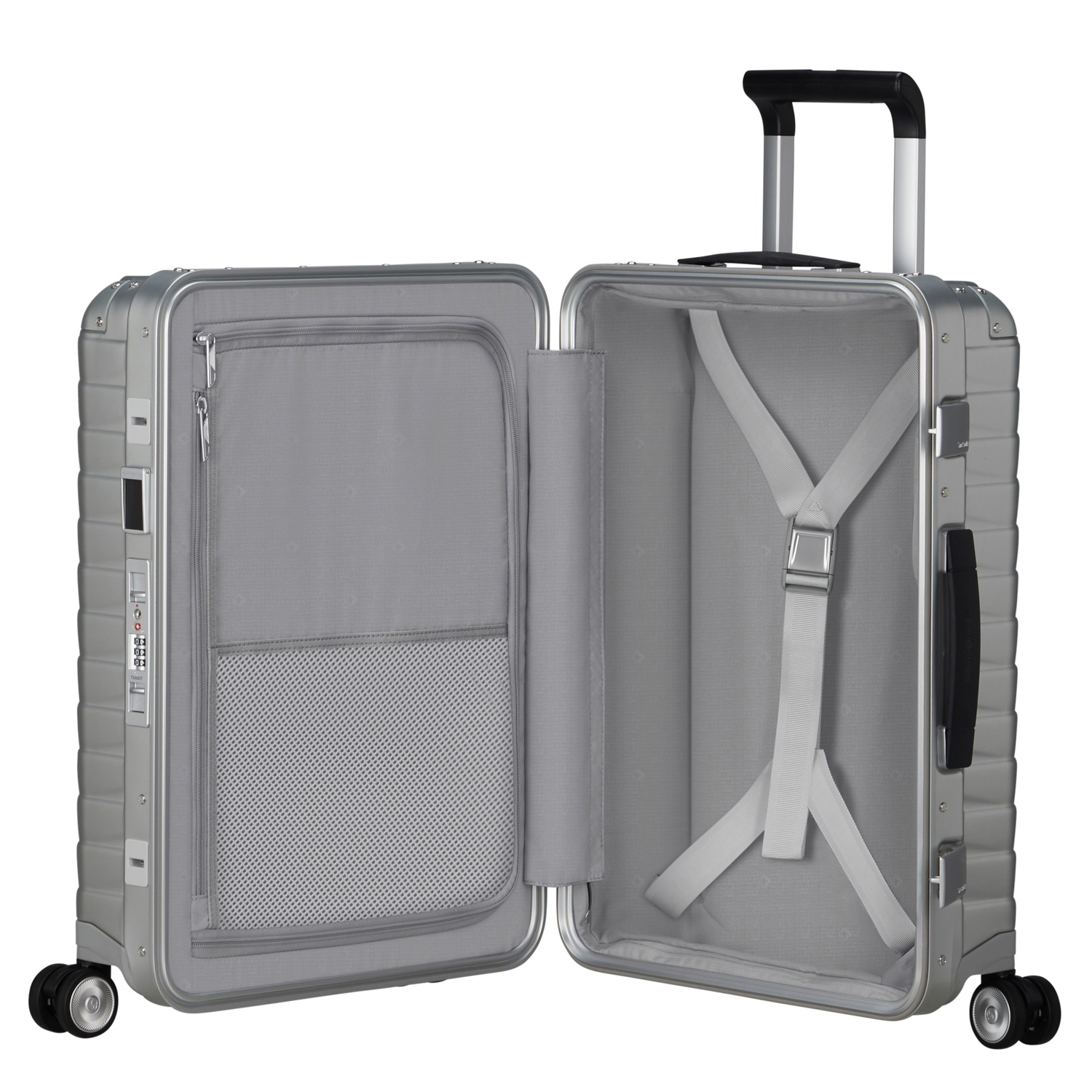 Samsonite 4-Rad Aluminium Trolley 55cm Proxis ALU silber