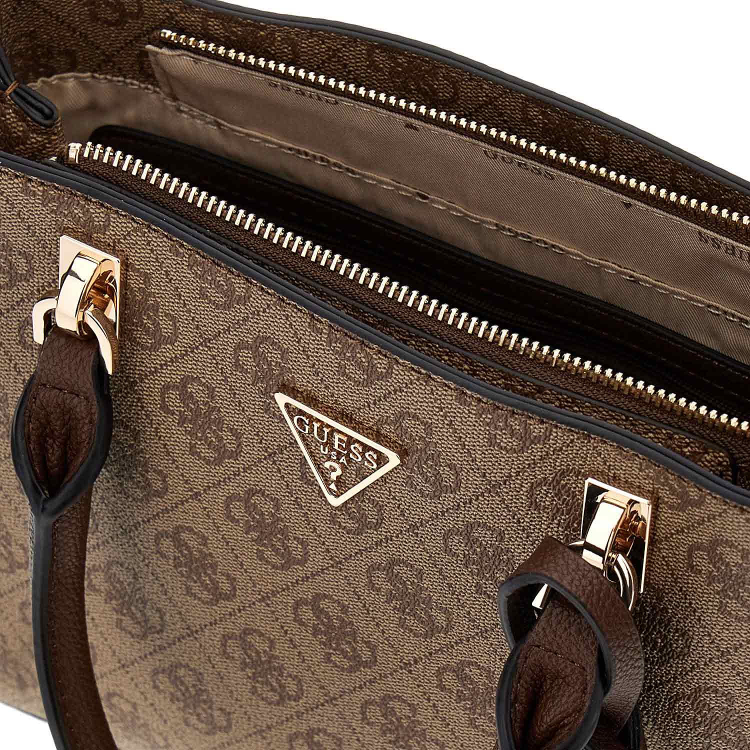 GUESS Damen Handtasche Noelle II Latte Logo/Brown Abbildung 4
