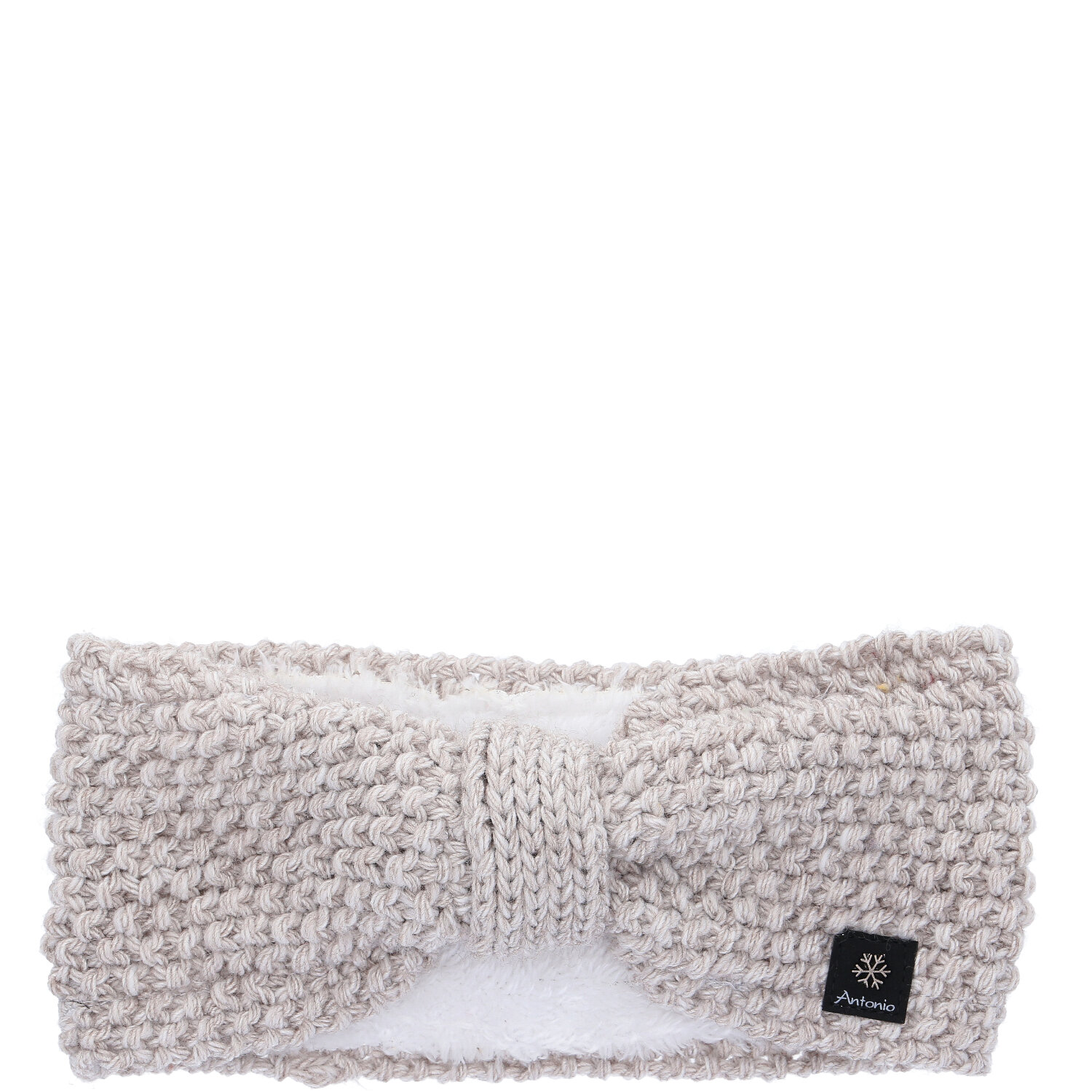 Antonio Damen Strickstirnband mit Fleece  beige