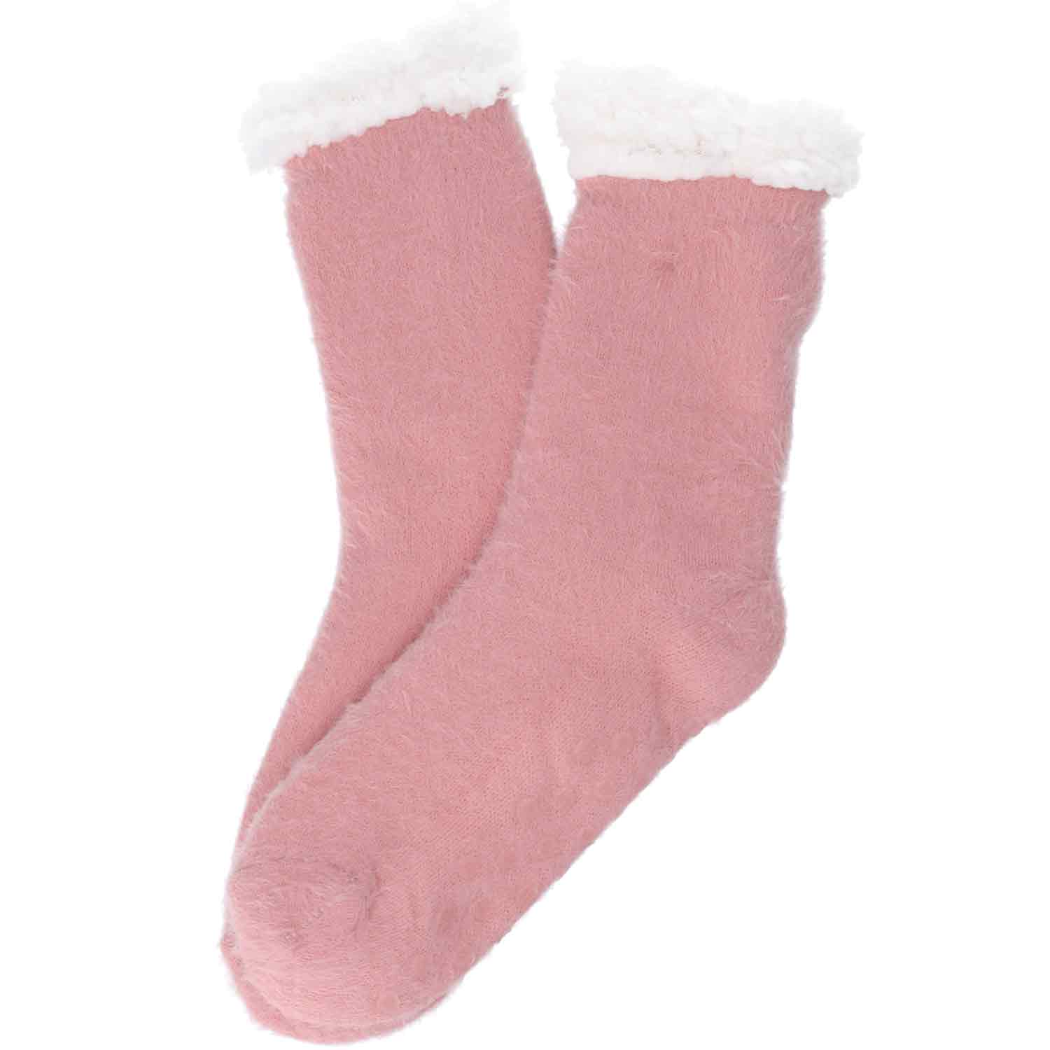 Antonio Damen Hüttensocken Fluffy Flauschy  rose