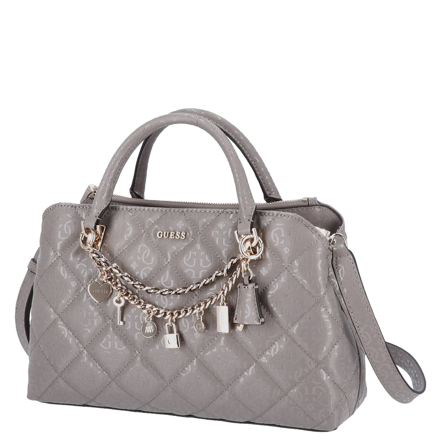 GUESS Handtasche Libby 2 comp Dark Taupe Abbildung 1