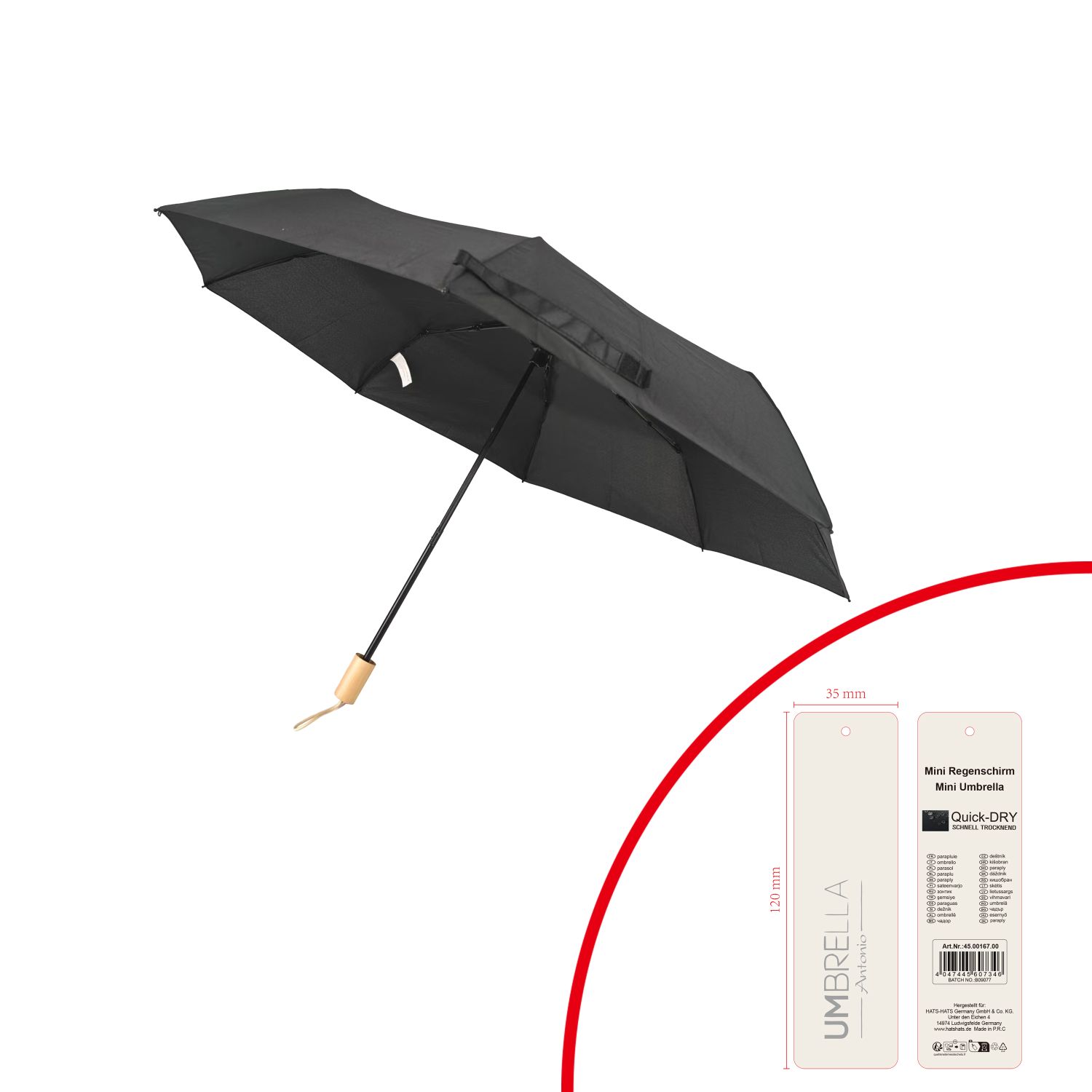 Antonio Taschen Regenschirm  schwarz Abbildung 1