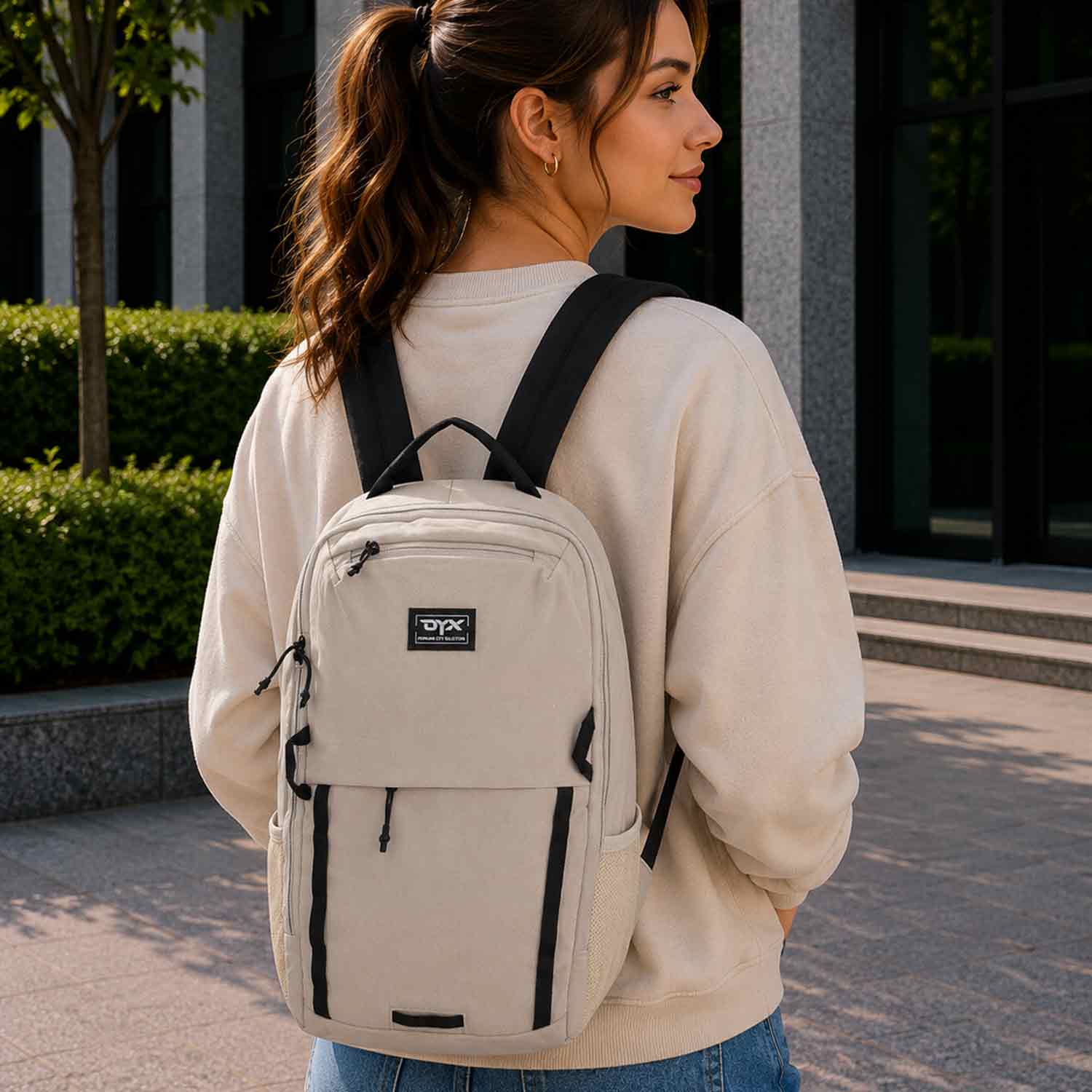 DYX Leichter City Rucksack - beige Abbildung 2