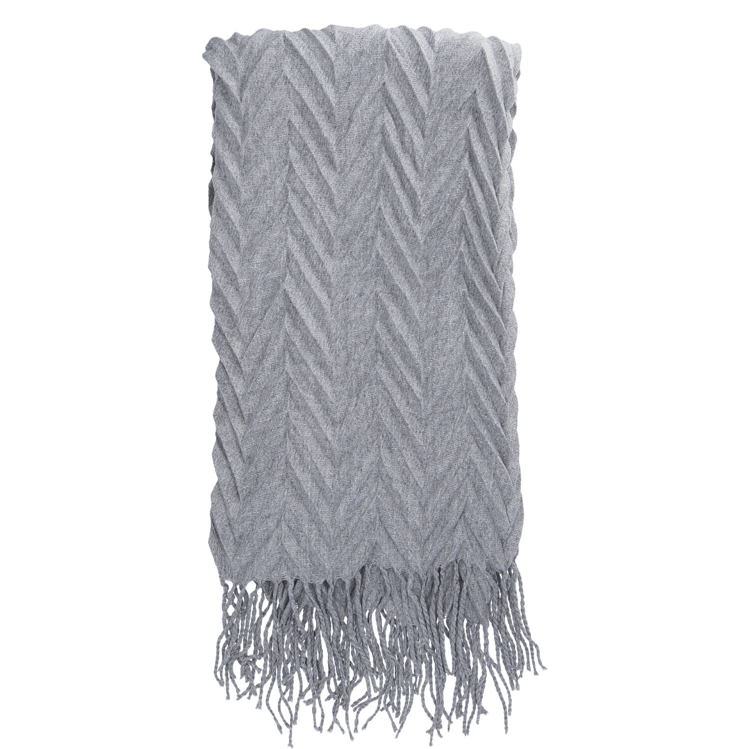 Antonio Damen Winter Schal Cashmera Plissee  grau Abbildung 3