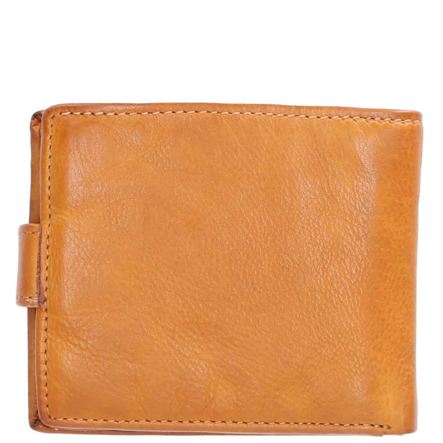 The Skandinavian Brand Mens Wallet square washed leather Cognac