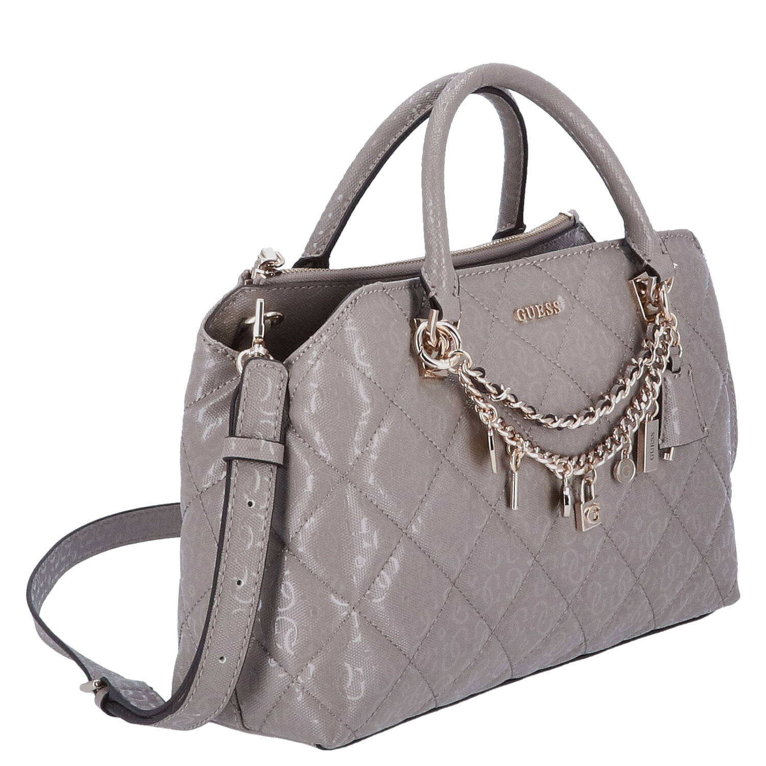 GUESS Handtasche Libby 2 comp Dark Taupe Abbildung 5