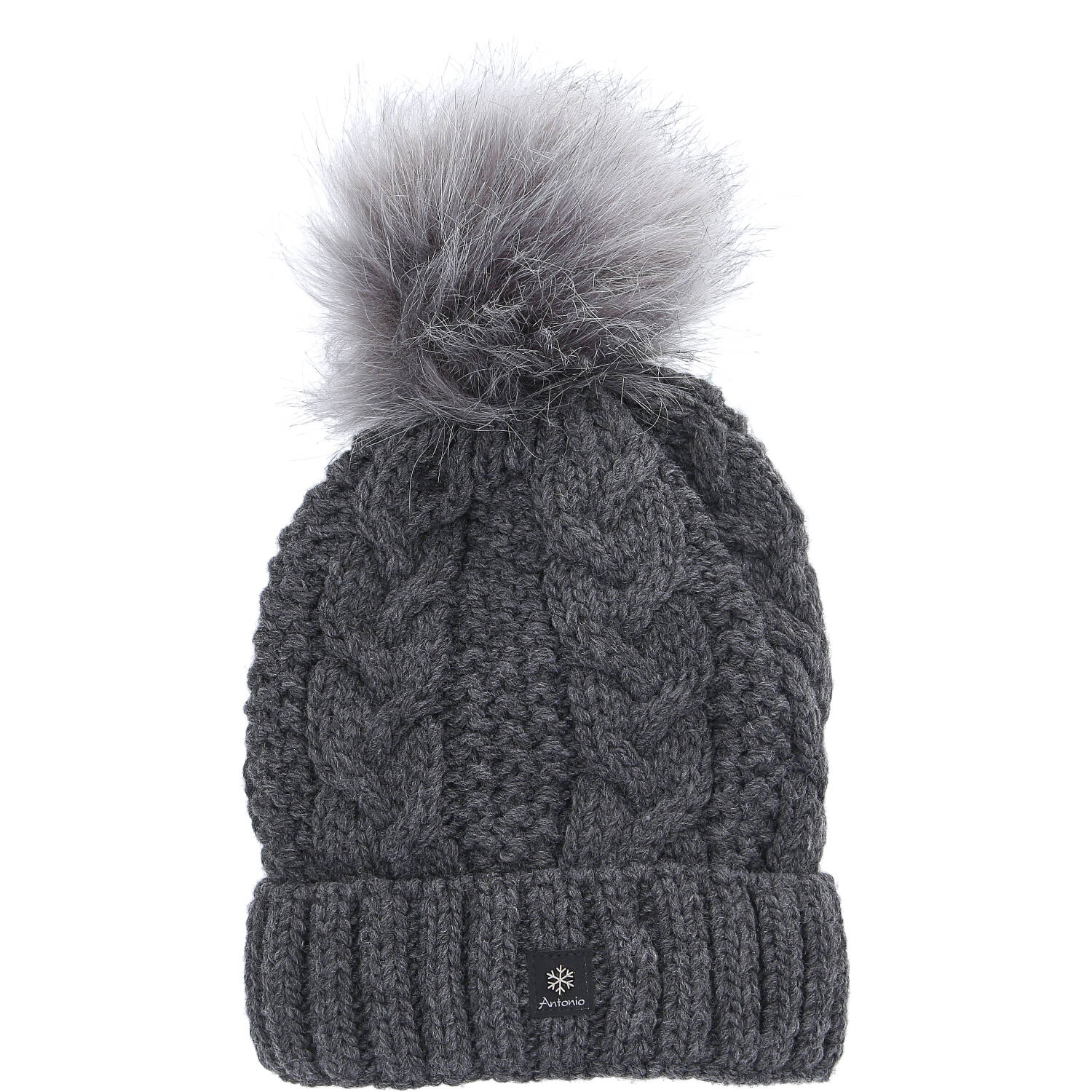 Antonio Damen Strick Mütze Beanie  dark grey Abbildung 1 Antonio Damen Strick Mütze Beanie  dark grey Abbildung 1