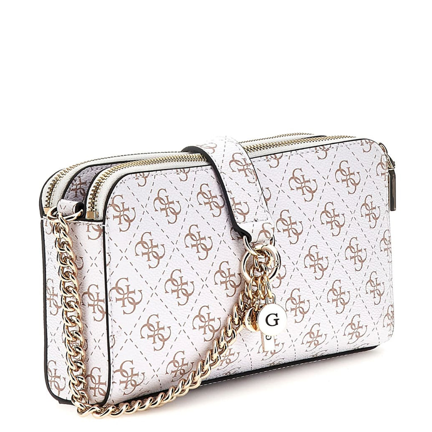 GUESS Clutch Umhängetasche Eco Erica Cream Logo