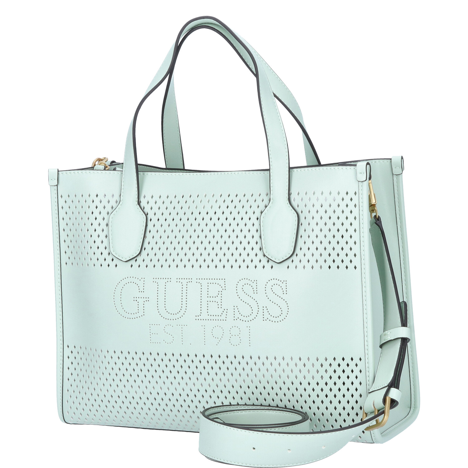 GUESS Damen Handtasche Katey Perf mint