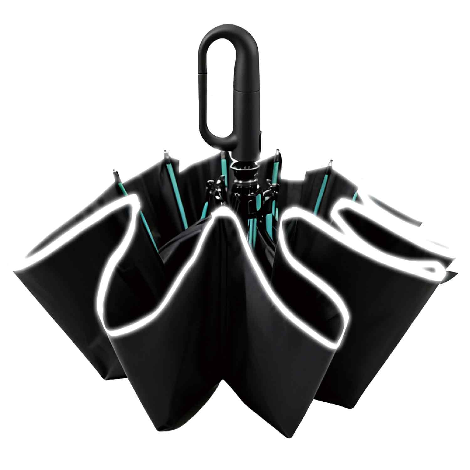 Antonio Reflektierender Regenschirm - Black Abbildung 2