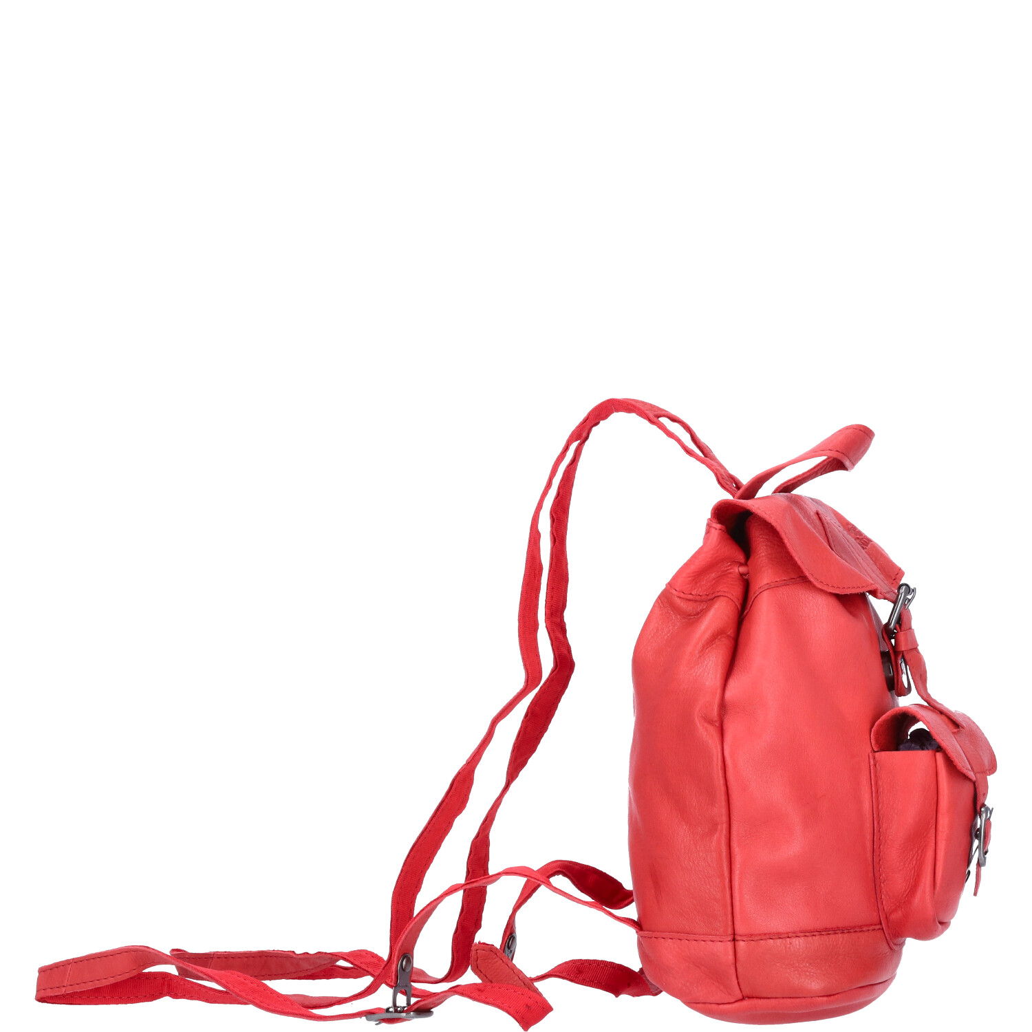 The Skandinavian Brand Damen Lederrucksack mini Style  rot