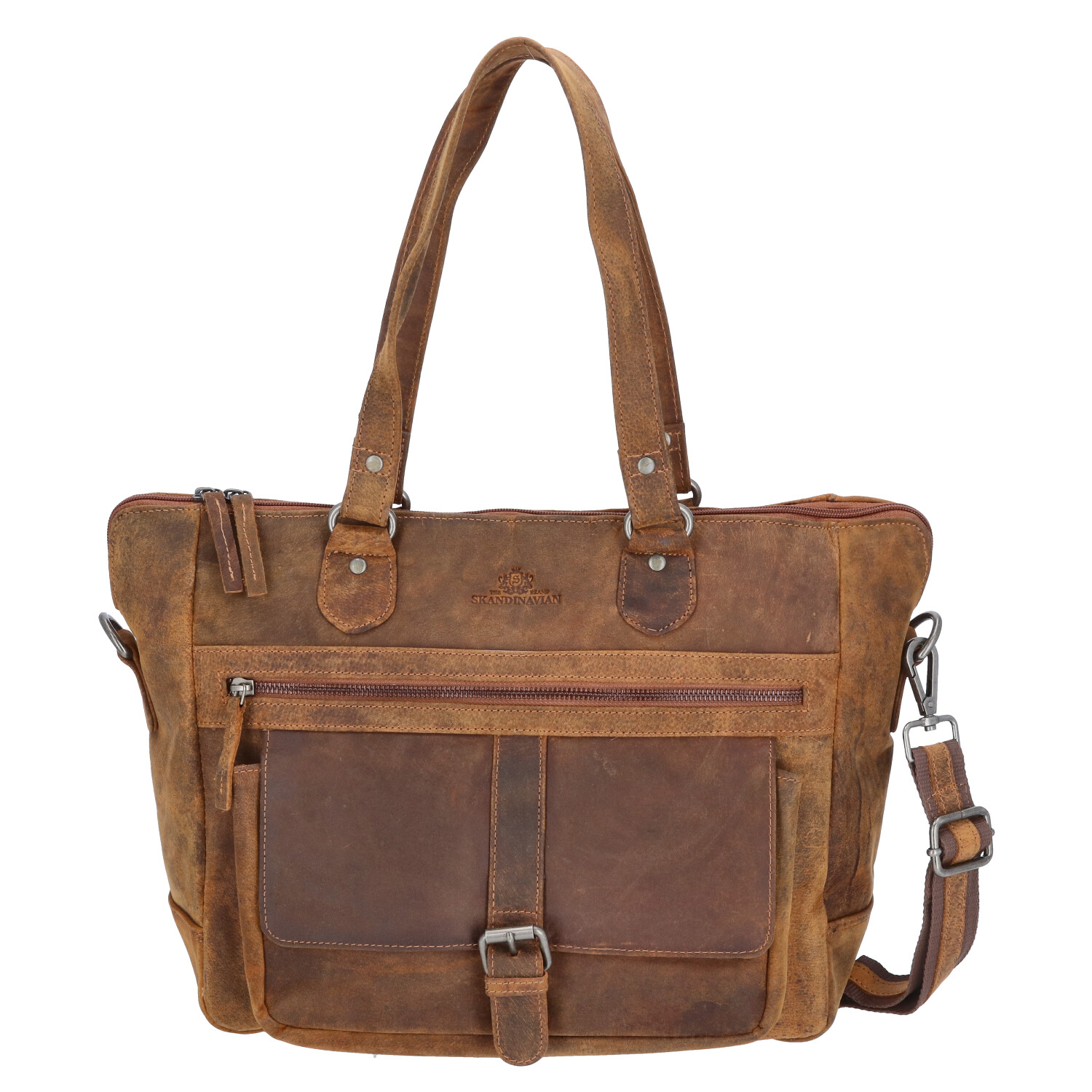 The Skandinavian Brand Leder Shopper Hunter  tan