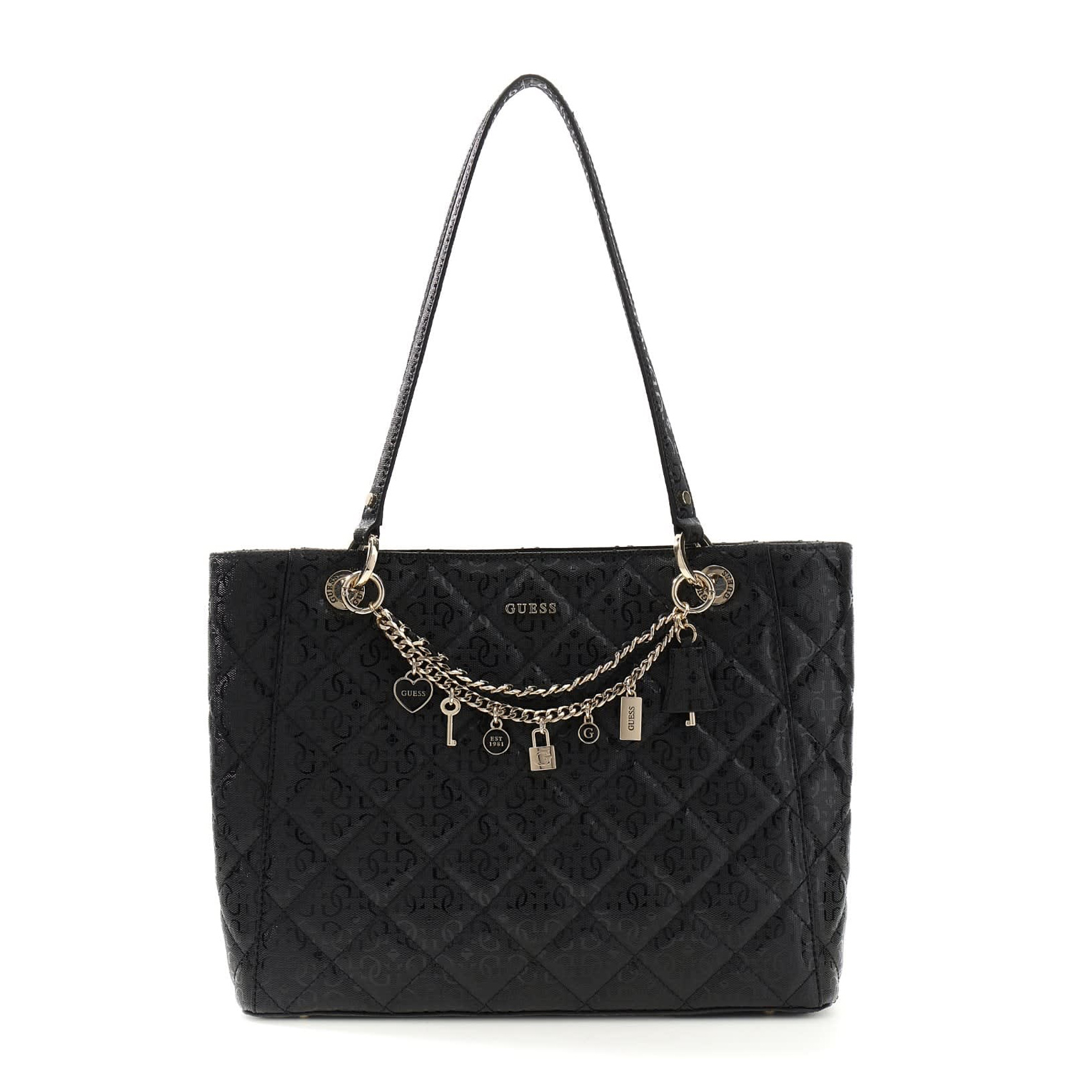 GUESS Umhängetasche Libby Noel Tote Black Abbildung 6