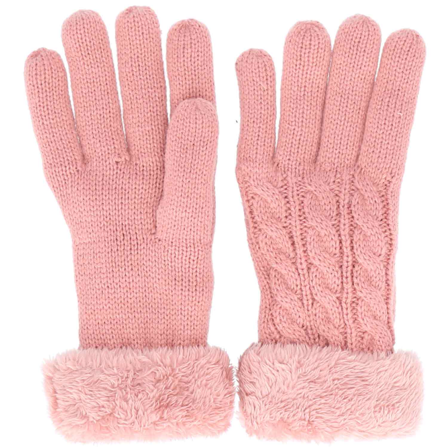 Antonio Damen Winter Fingerhandschuhe Teddy Futter  rose