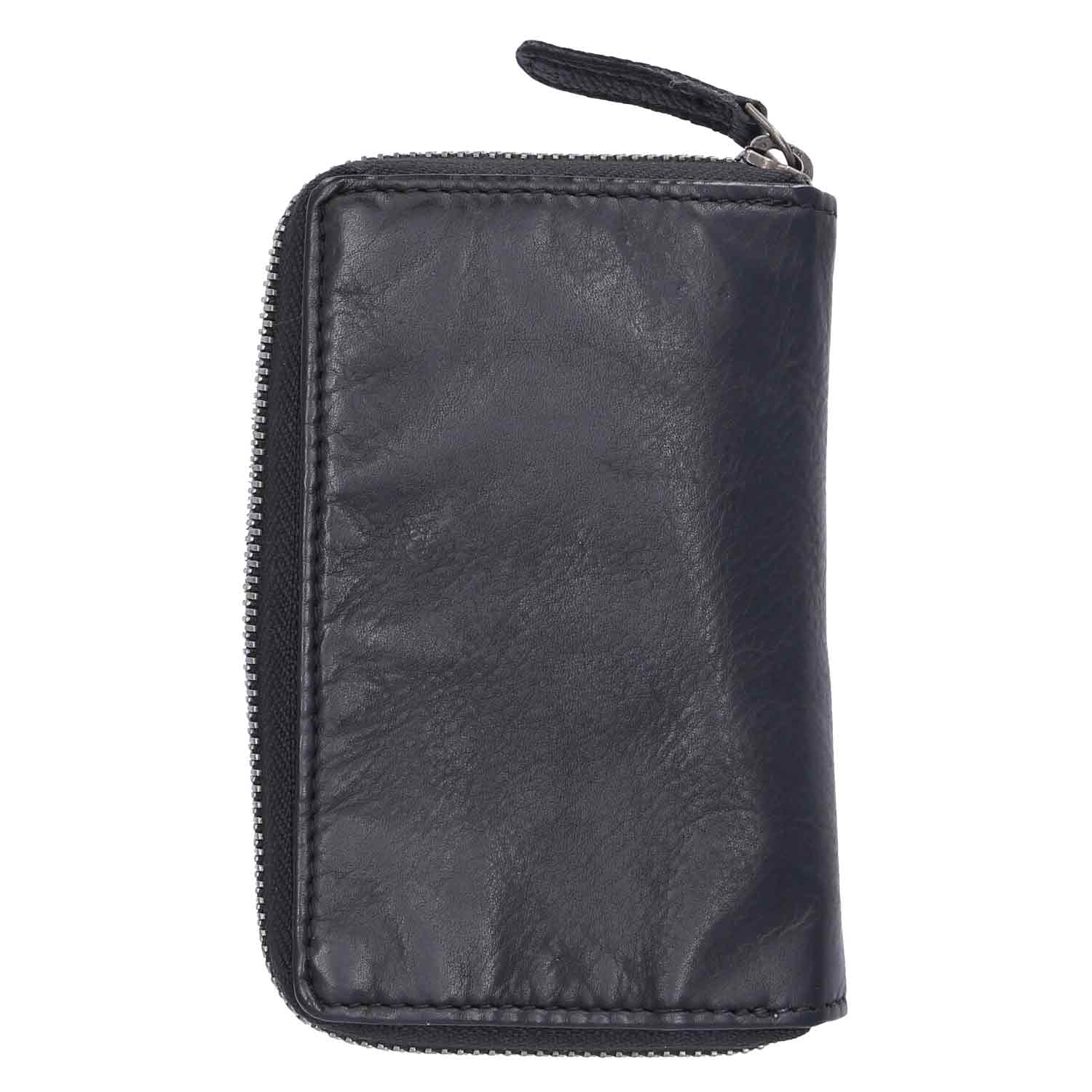 The Skandinavian Brand Lady Zip Wallet Washed Leather schwarz