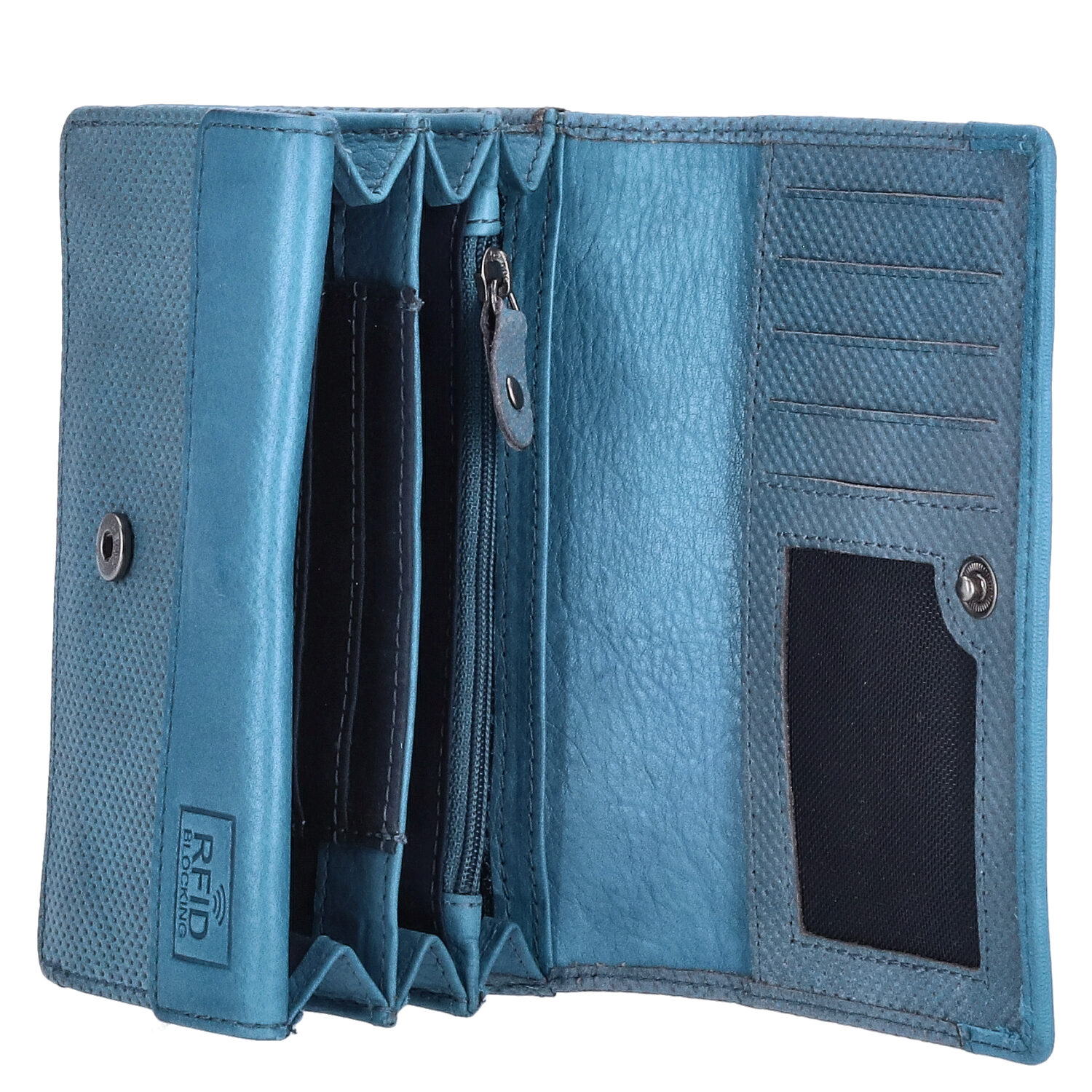 The Skandinavian Brand Damen Leder Geldbörse Quer - Blue Abbildung 4