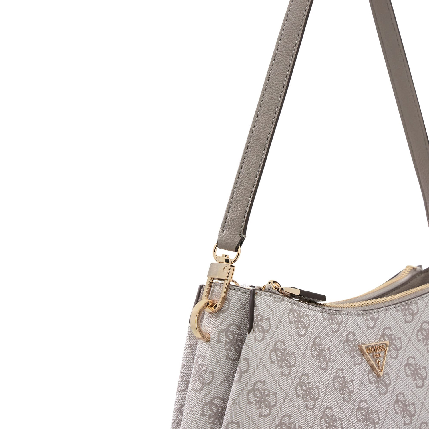 GUESS Umhängetasche Noelle II Dark Taupe Logo Abbildung 4