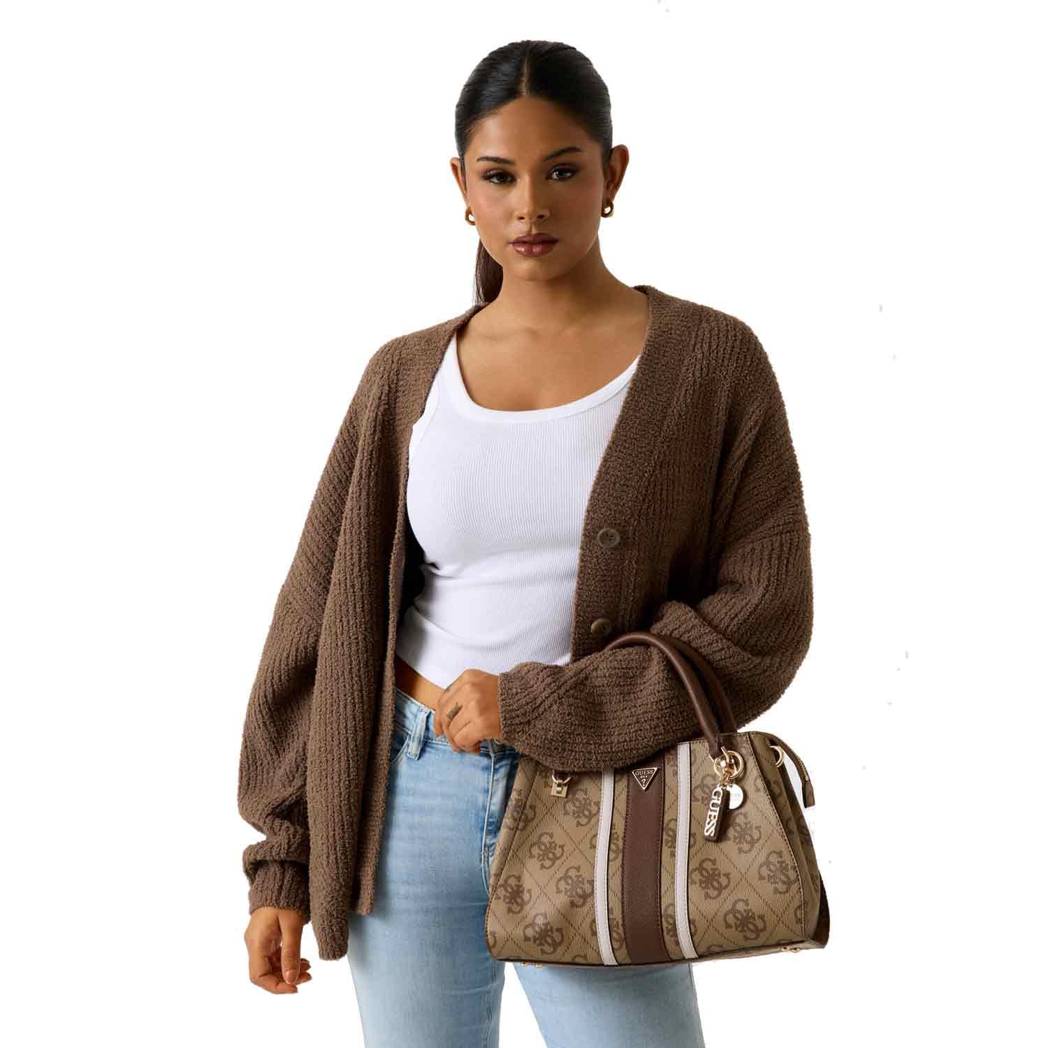 GUESS Handtasche Noelle II Latte Logo/Brown Abbildung 2