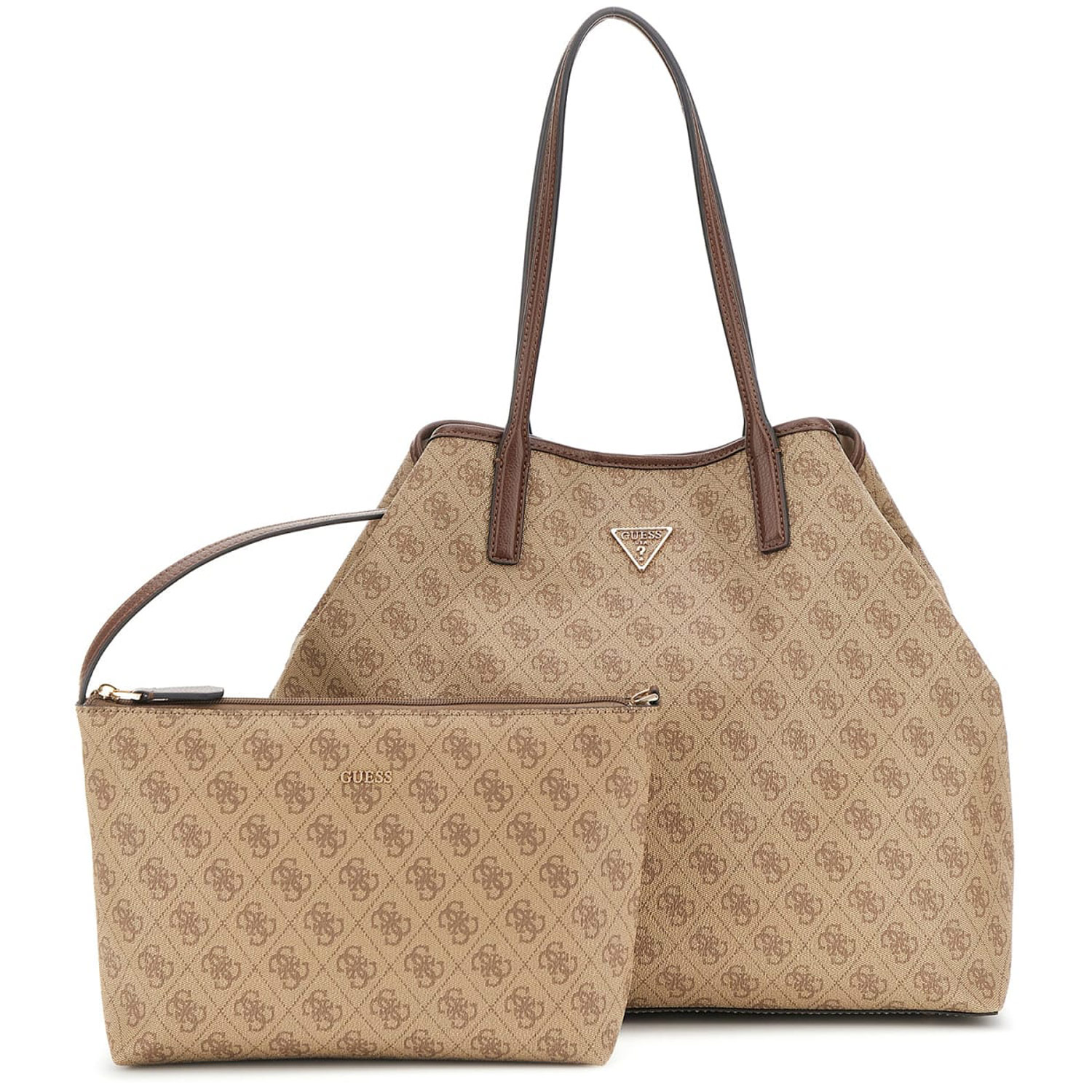 GUESS Shopper Handtasche Eco Victtoria Latte Logo/Brown