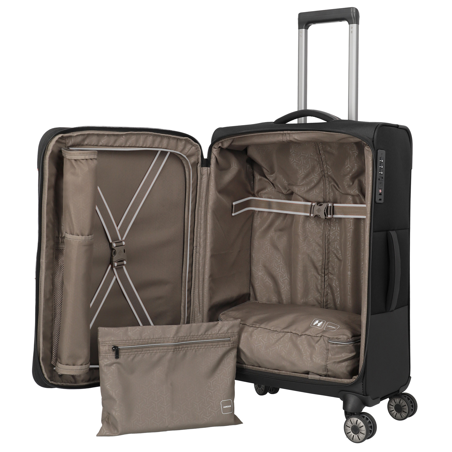 Travelite 4-Rad Trolley M Crosslite 5.0 schwarz