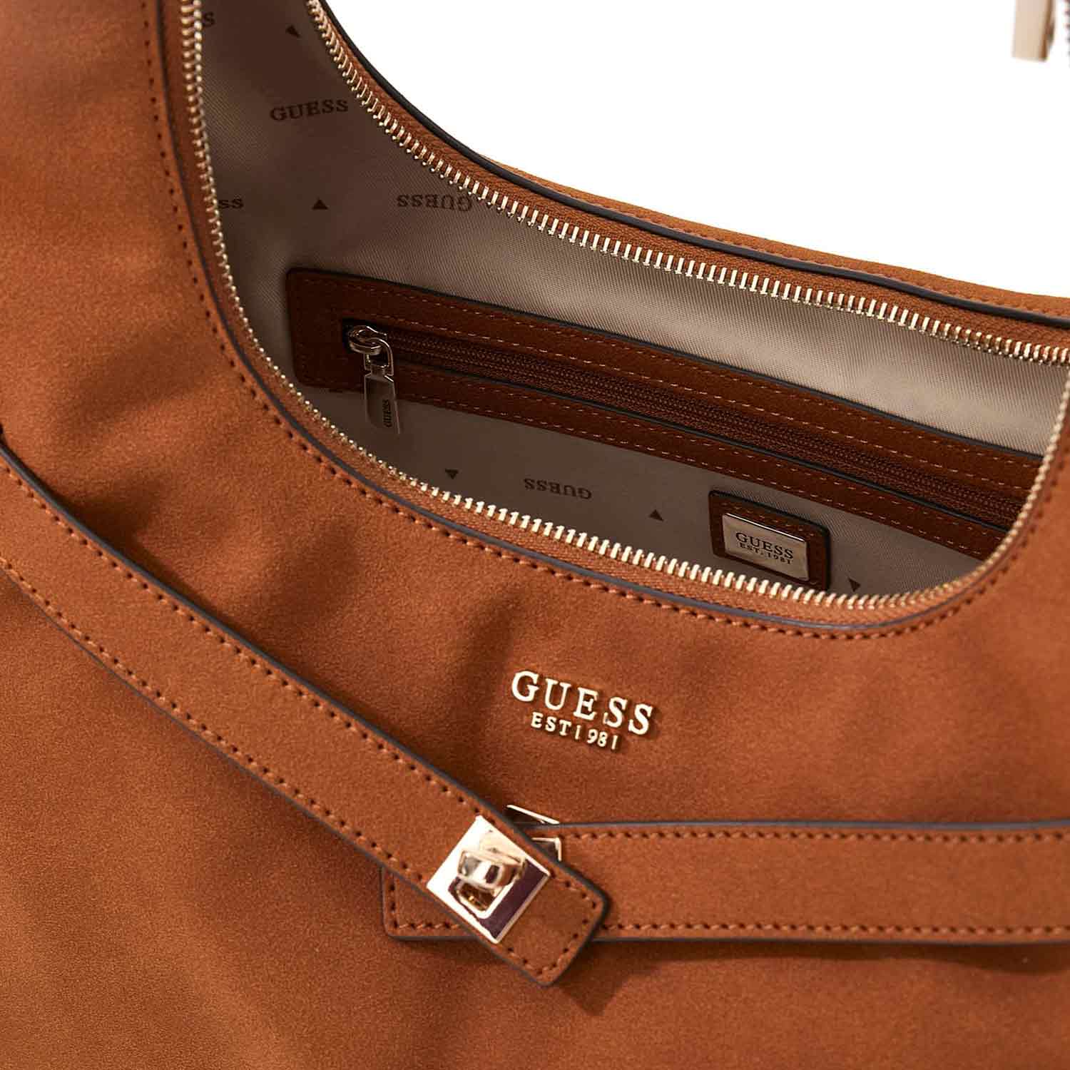 GUESS Umhängetasche Ella Hobo Cognac Abbildung 4