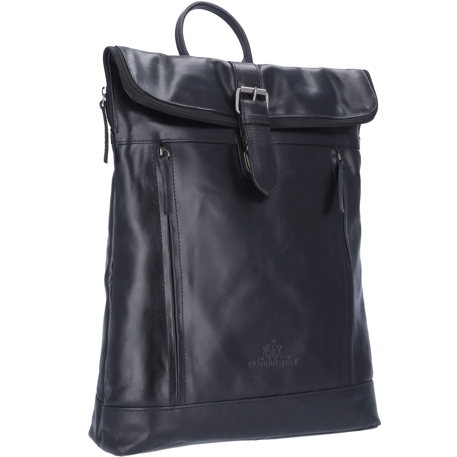 The Skandinavian Brand Leder Freizeit Rucksack - schwarz Abbildung 3