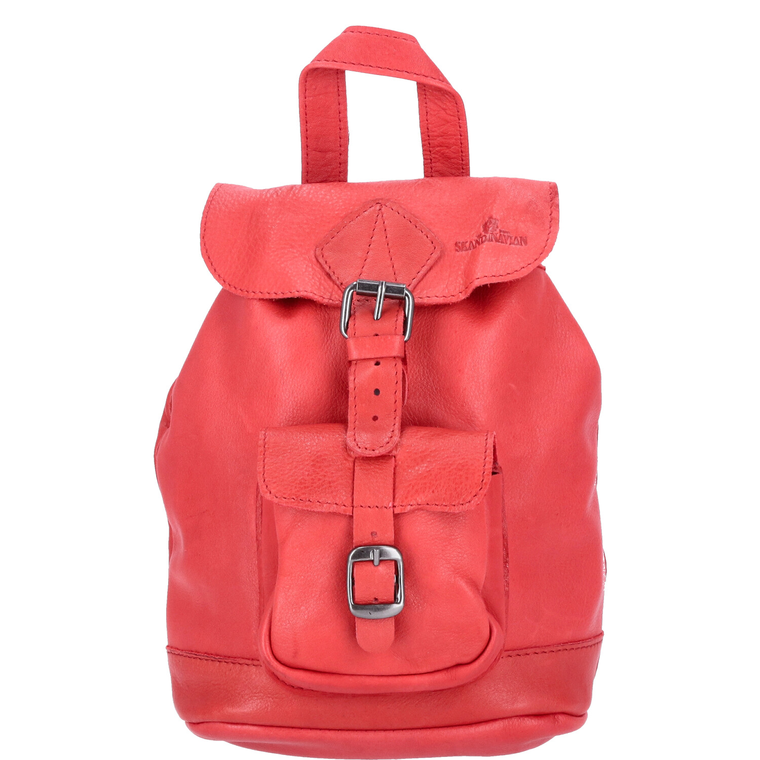 The Skandinavian Brand Damen Lederrucksack mini Style  rot