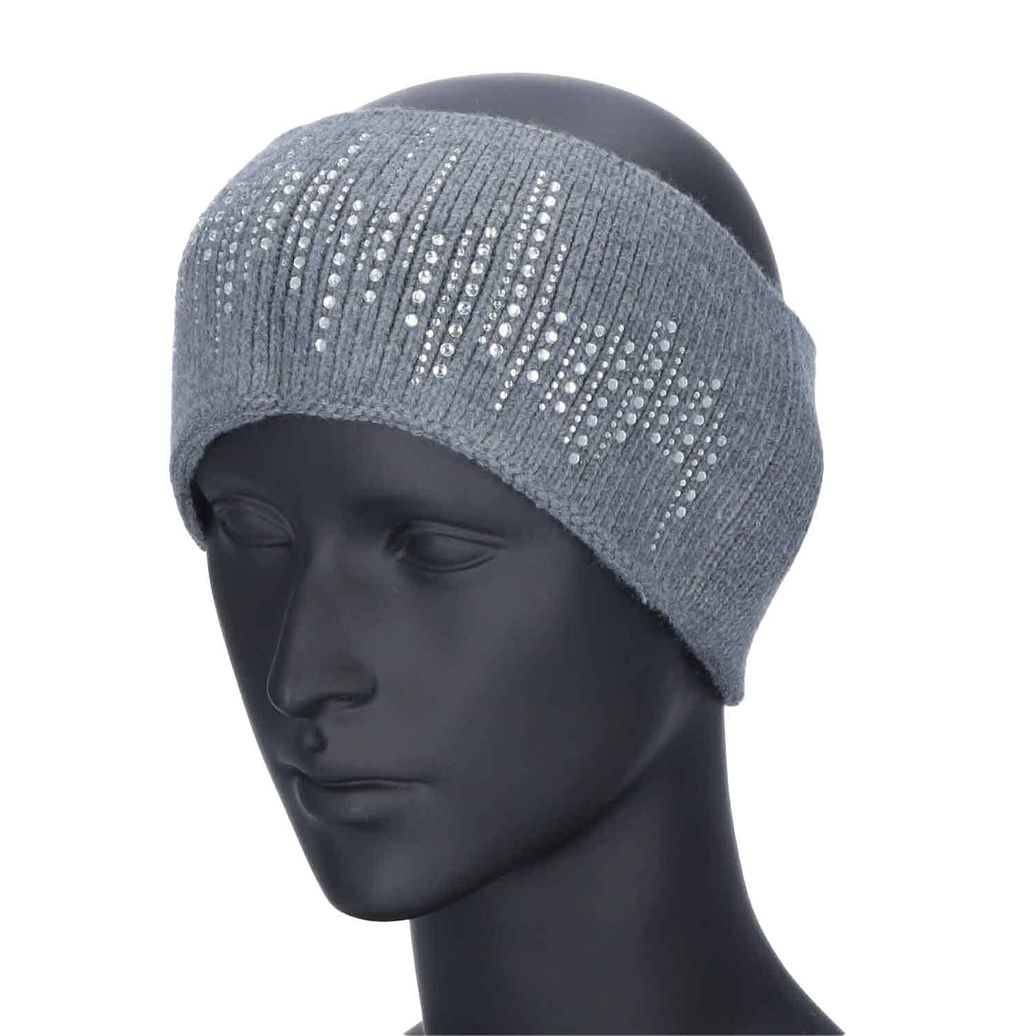 Antonio Antonio Strick Stirnband mit Pailletten  grau Abbildung 2