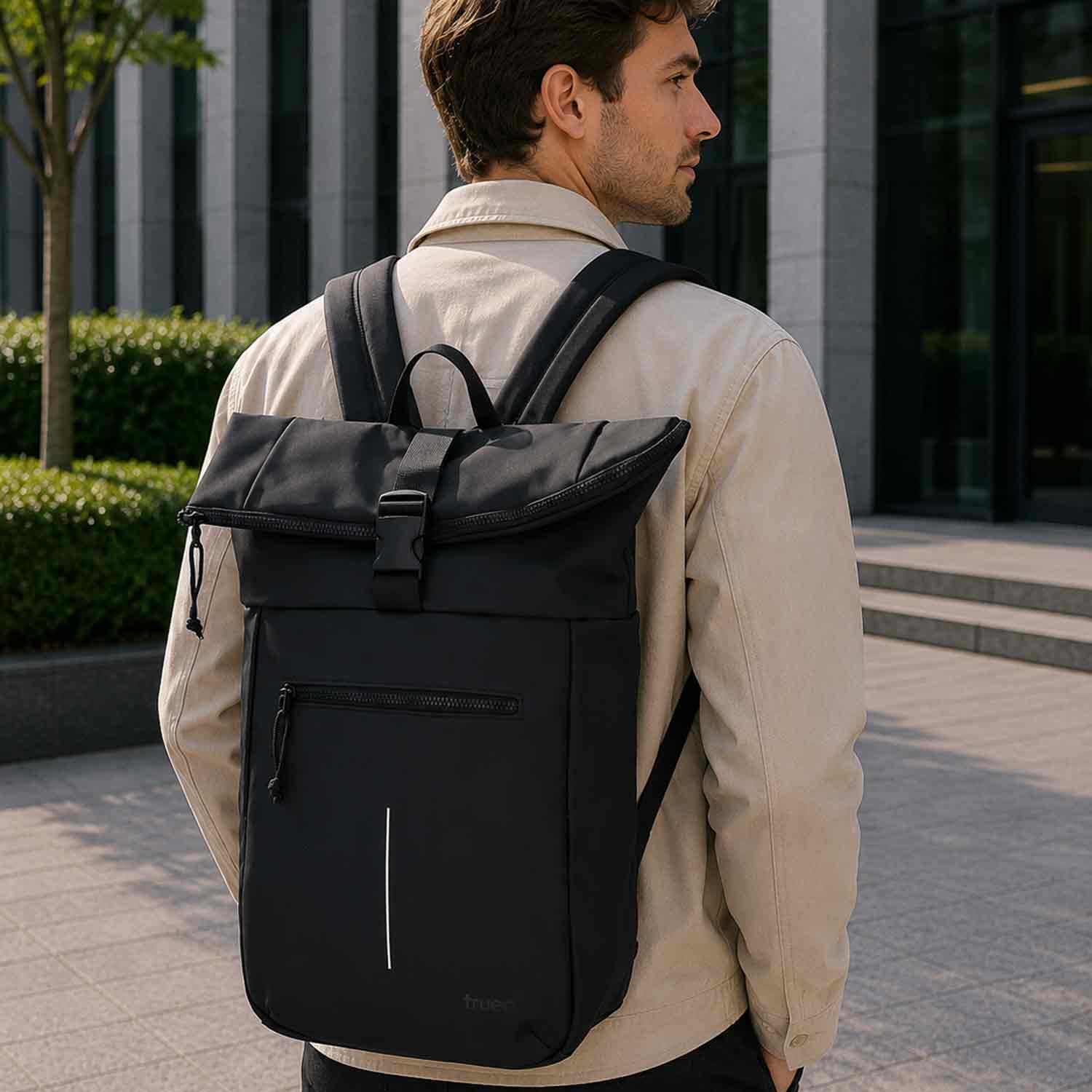 DYX Stylischer Cityrucksack mit großem Stauraum Bennie schwarz Abbildung 2