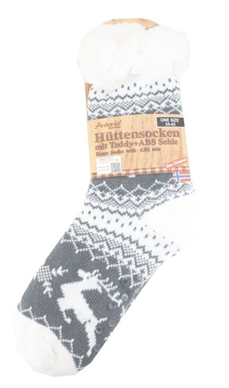 Antonio Hüttensocken mit ABS Sohle Größe 35-42  grau Abbildung 1