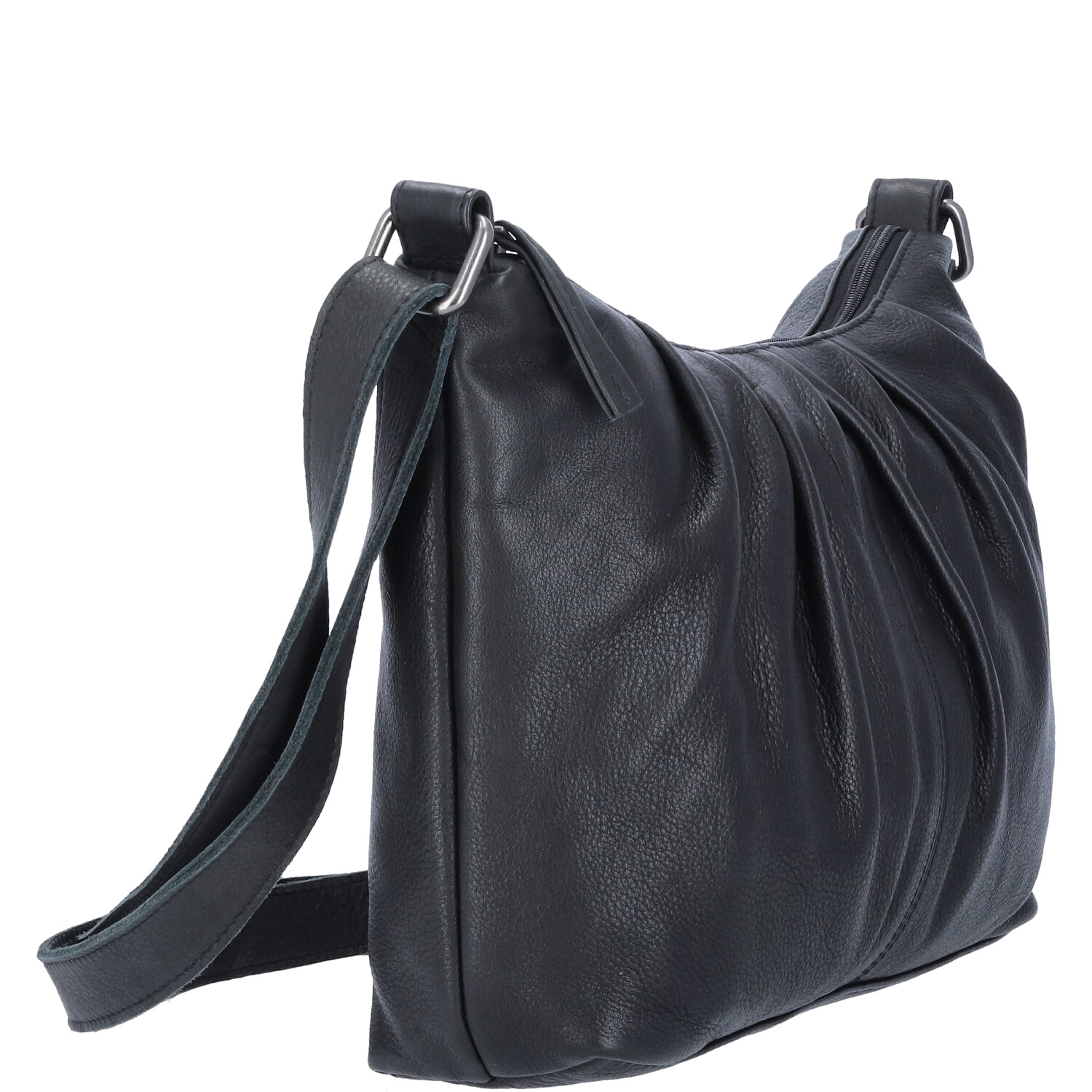 The Skandinavian Brand Damen Ledertasche, Schultertasche - schwarz Abbildung 3