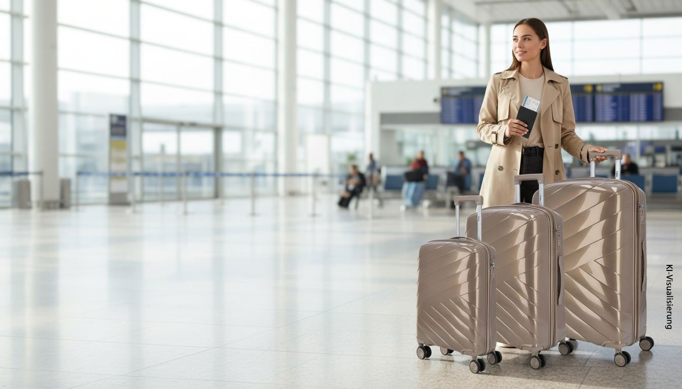 DYX Dubai Kofferserie in einer eleganten Reiseumgebung