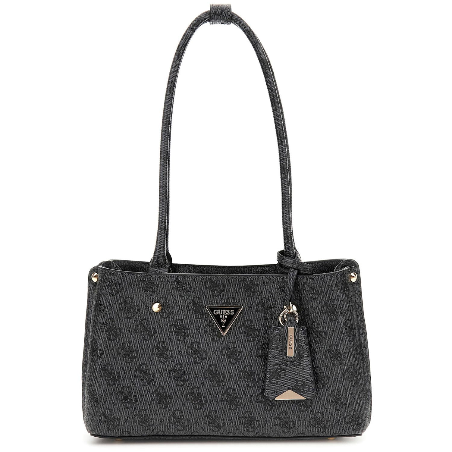 GUESS Damen Handtasche Meridian Coal Logo