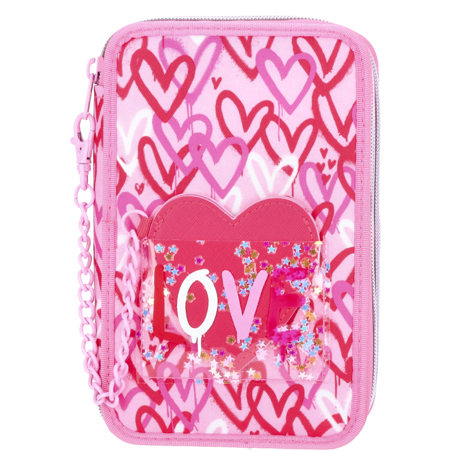 Depesche 3-Fach Federtasche TOPModel ONE LOVE pink