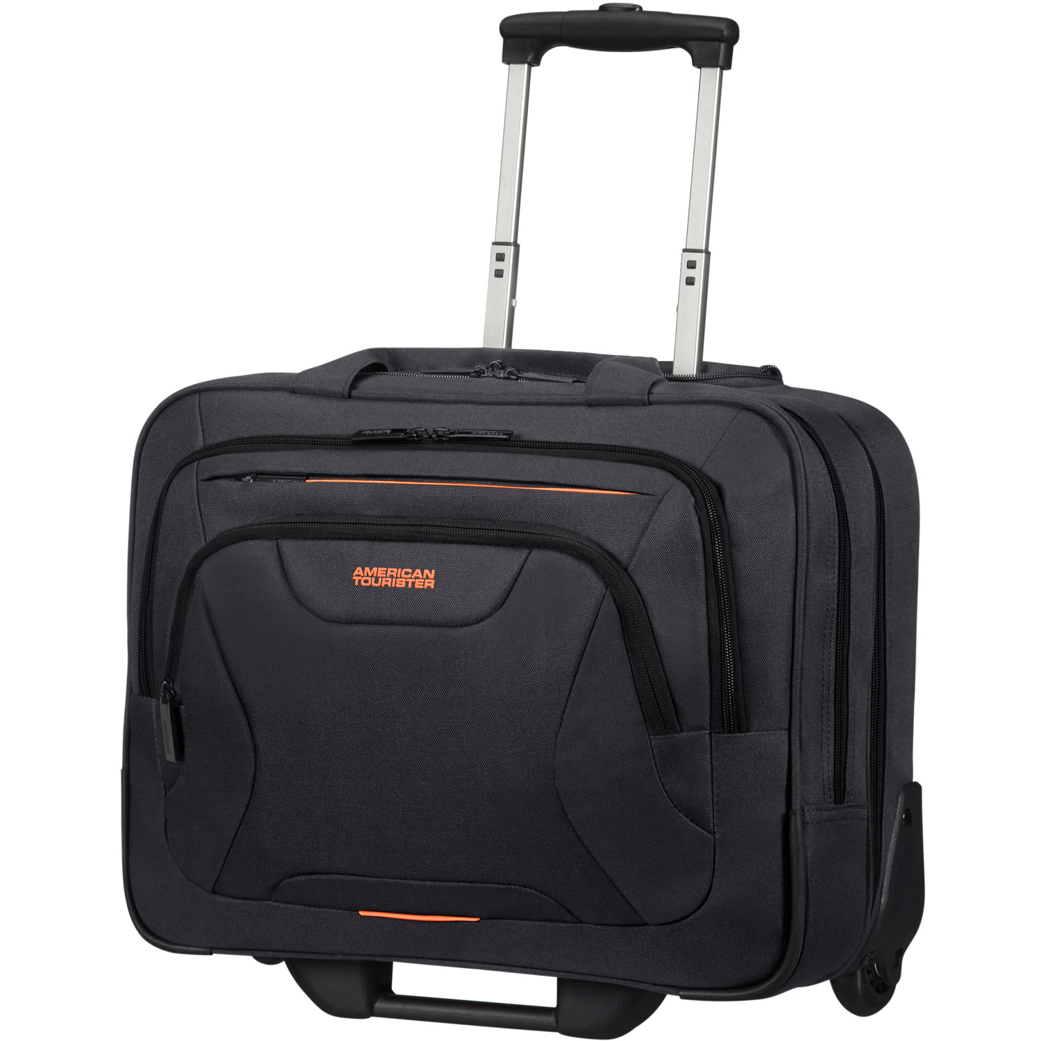 American Tourister Business Trolley 15,6 Zoll AT WORK black/orange