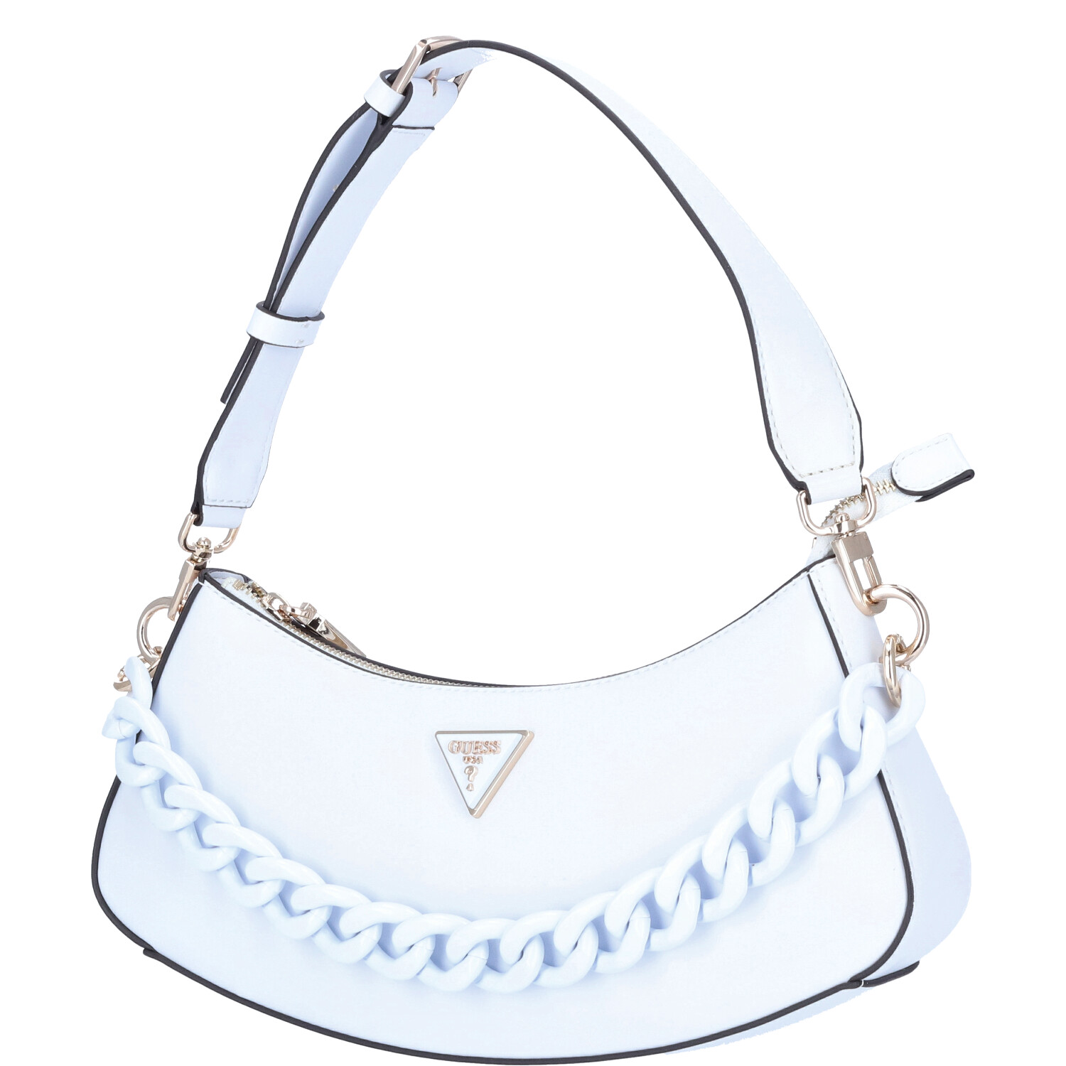 GUESS Damen Schultertasche Corina white